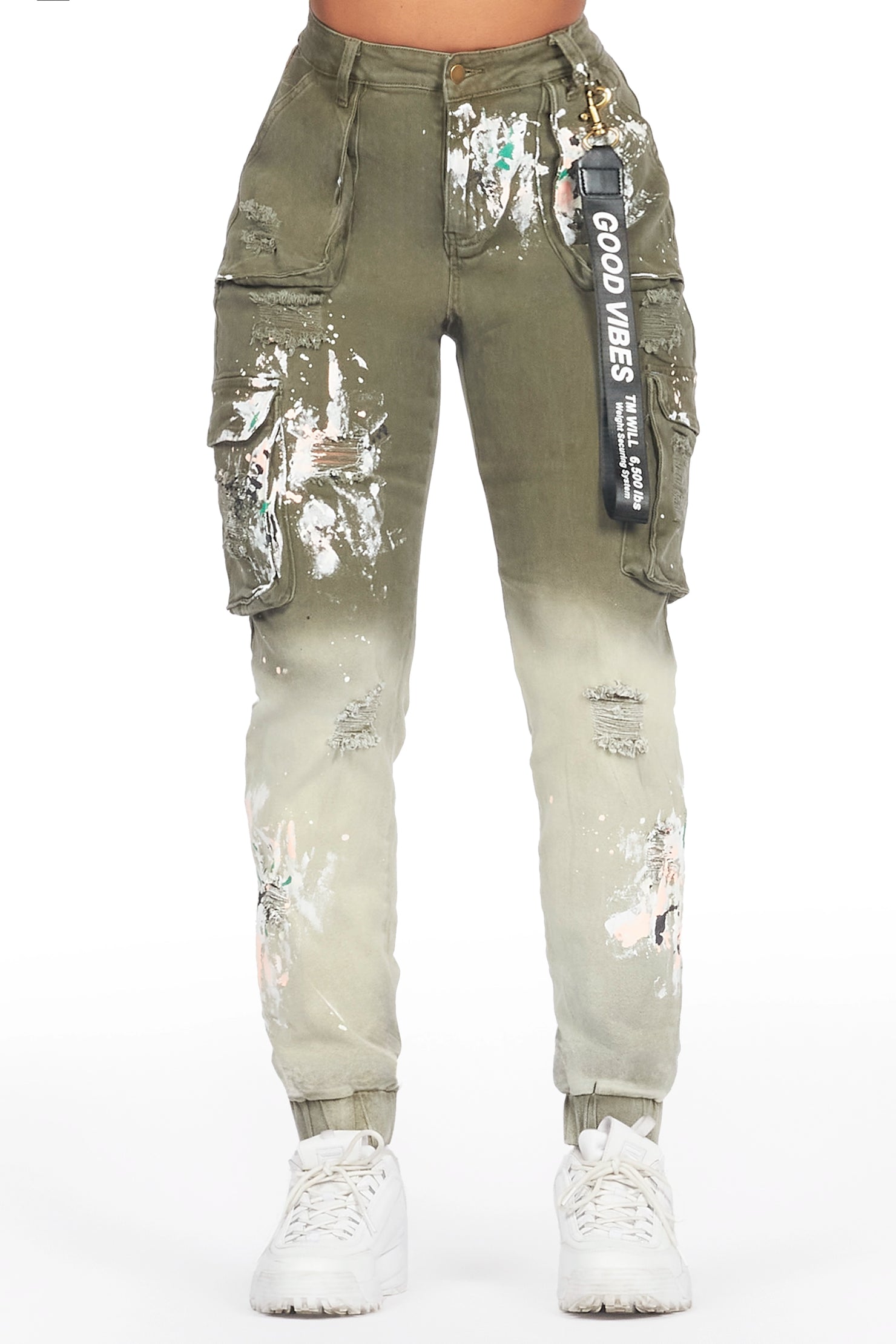 Kherry Olive Painted Jogger Jean