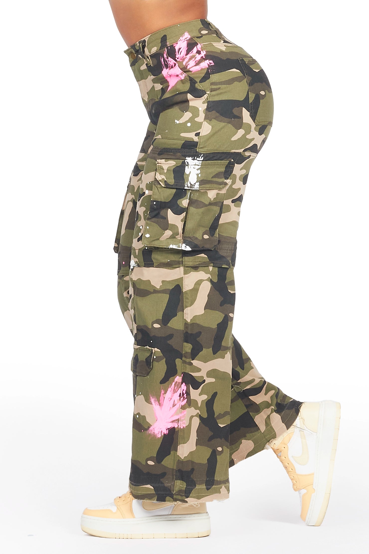 Sheree Camo Painted Wide Leg Jean