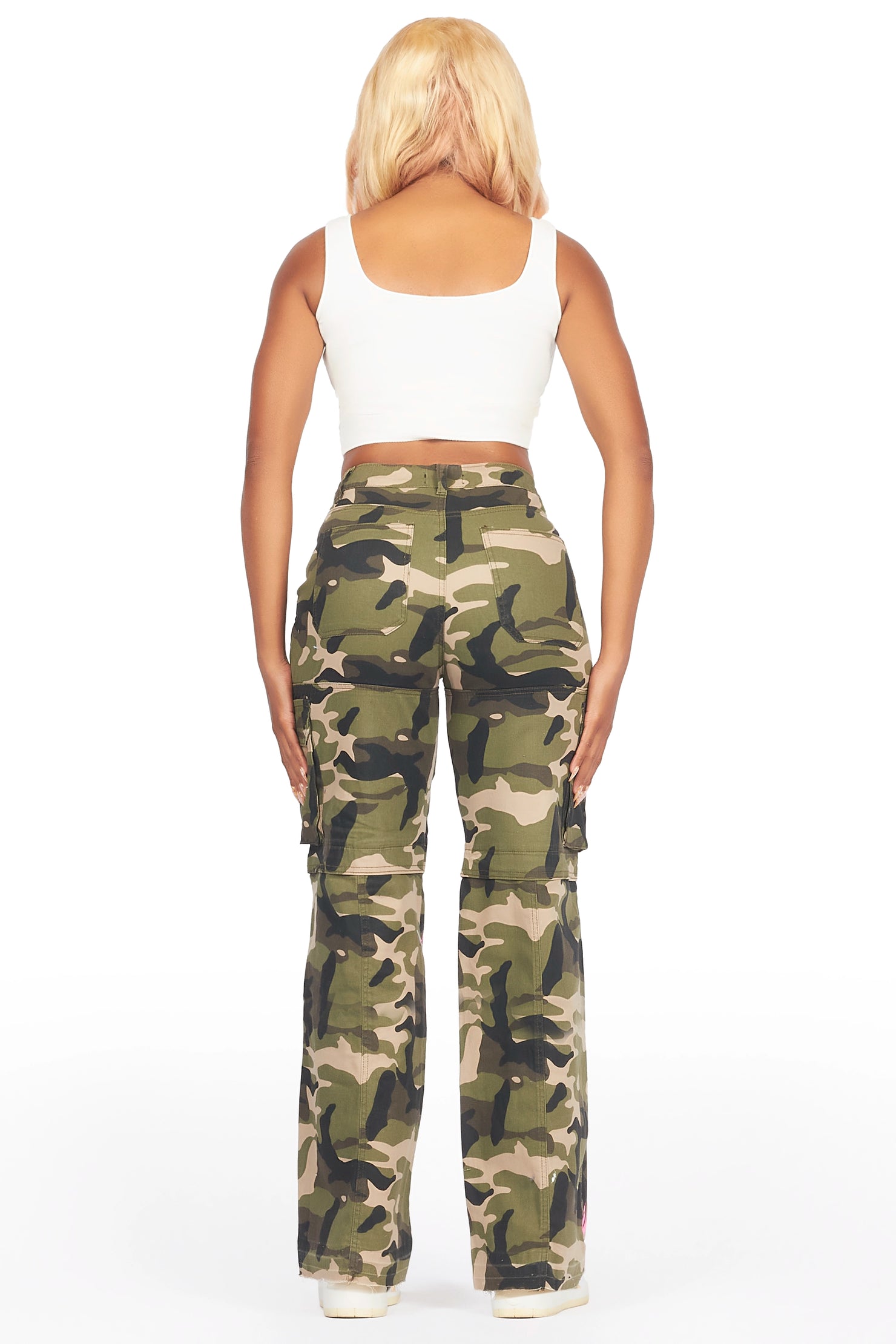 Sheree Camo Painted Wide Leg Jean