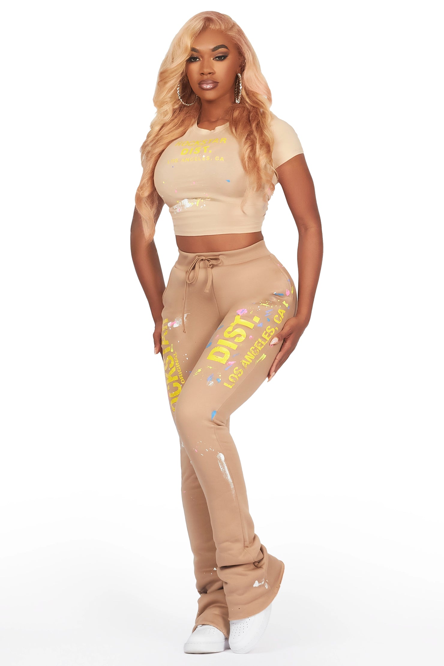 Tiyane Tan T-Shirt Super Stacked Trackset