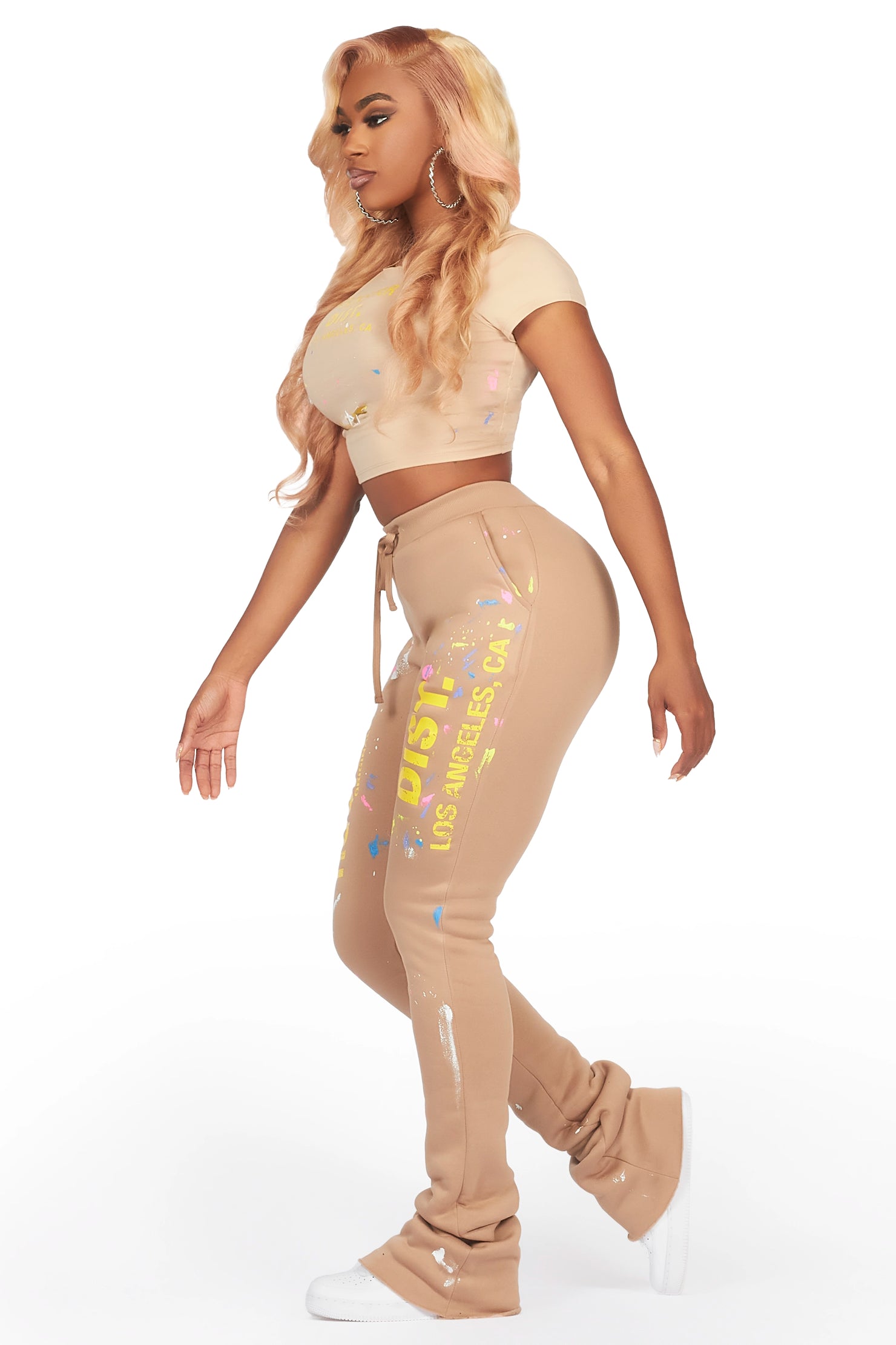 Tiyane Tan T-Shirt Super Stacked Trackset