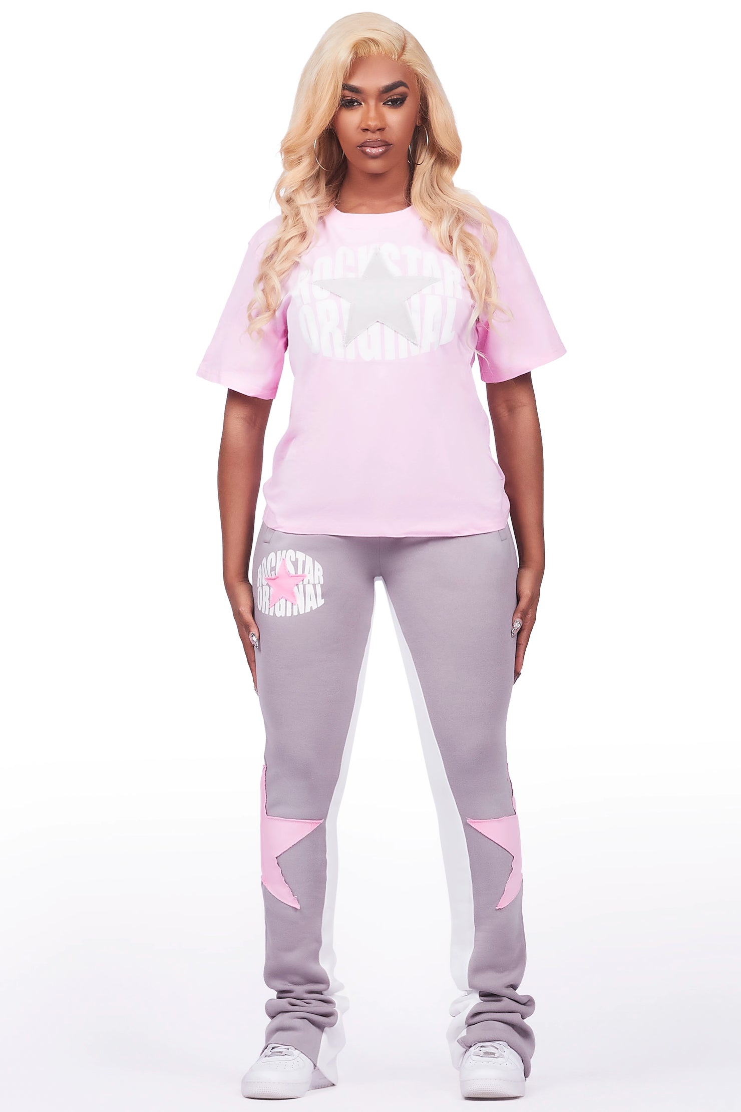 Kaliyah Pink/Grey T-Shirt Trackset