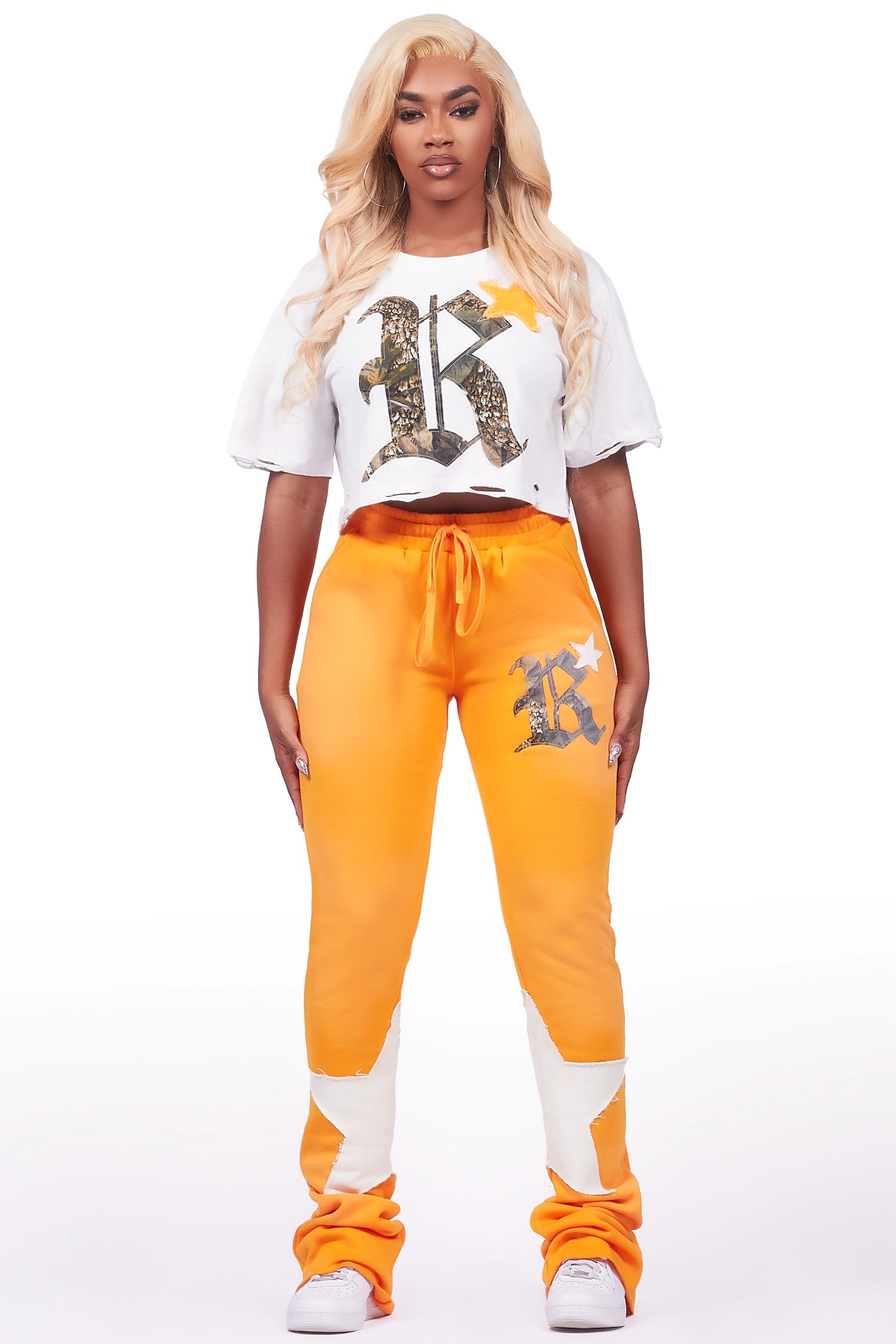 Delgera White/Orange T-Shirt Trackset