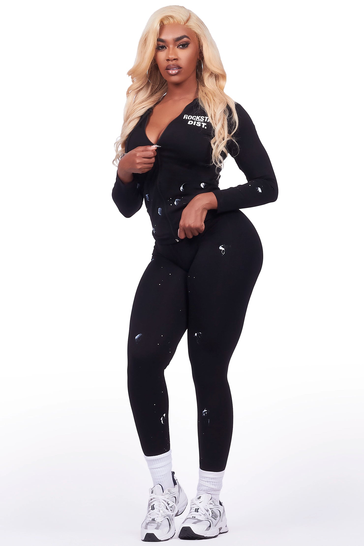 Verlena Black Painted Active Set