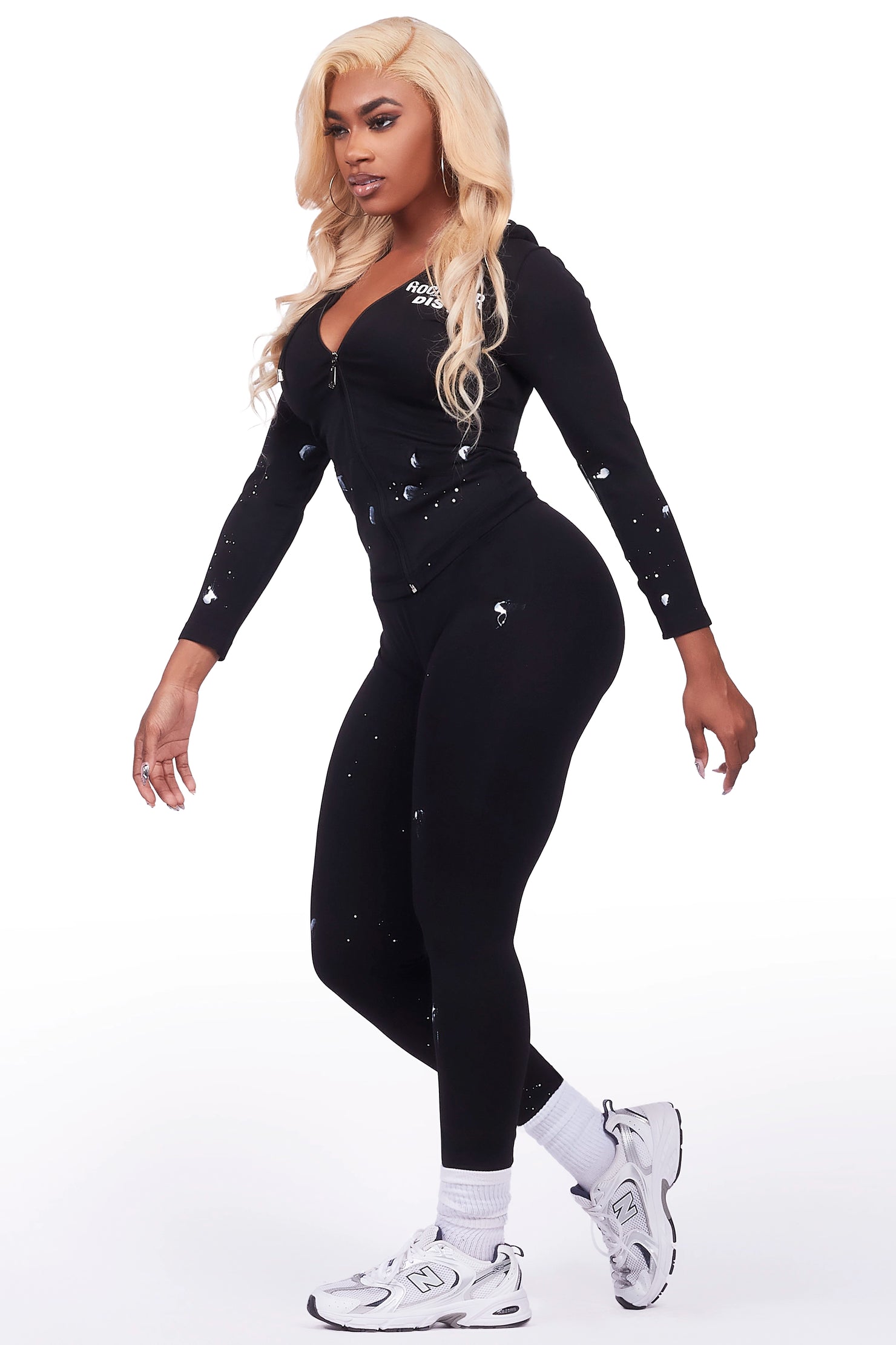 Verlena Black Painted Active Set