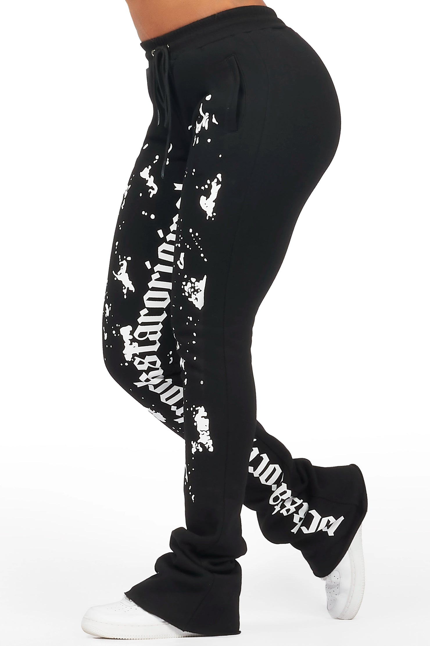 Adwinna Black Super Stacked Track Pant