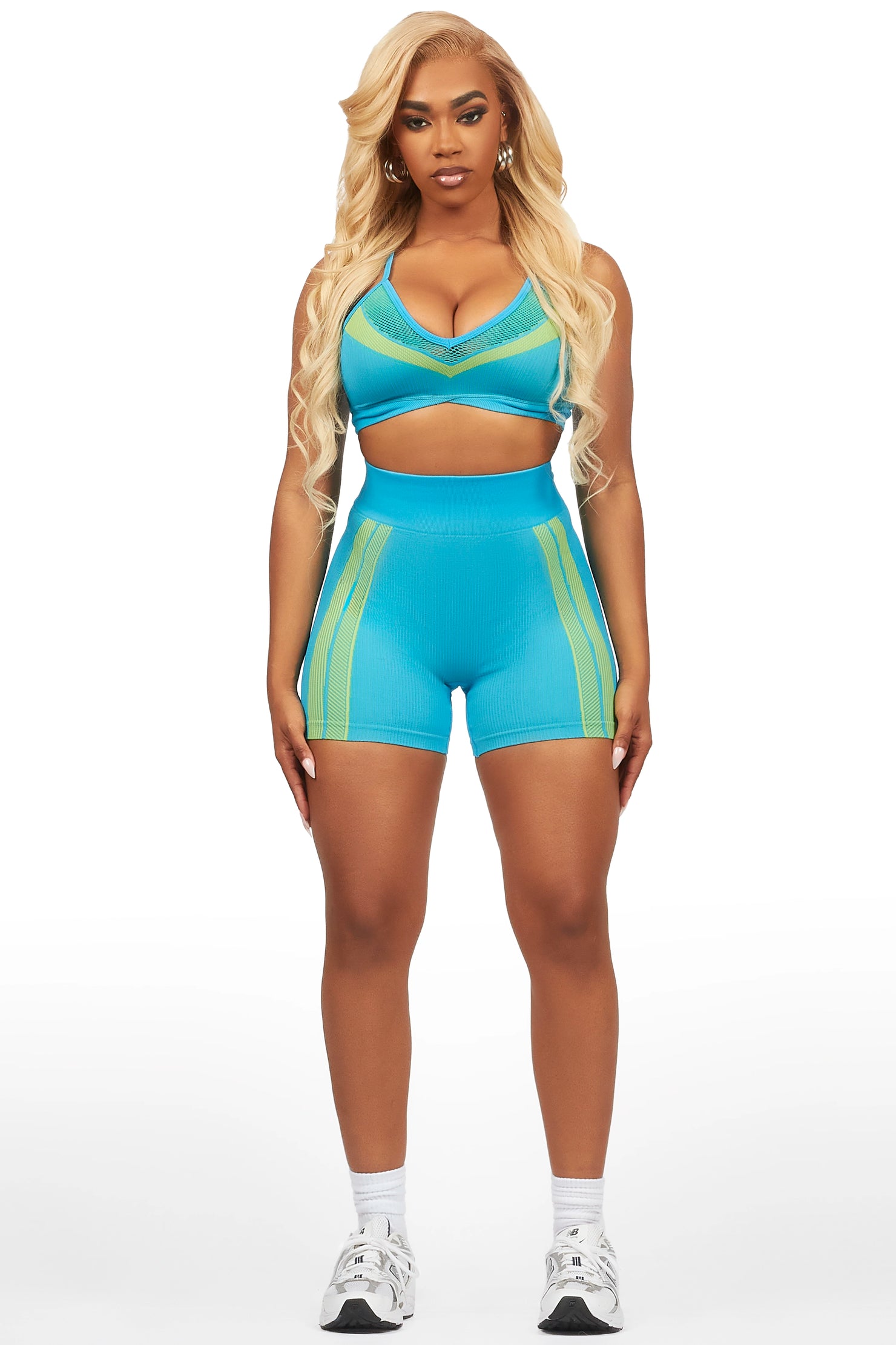 Deseree Blue Bike Short Set