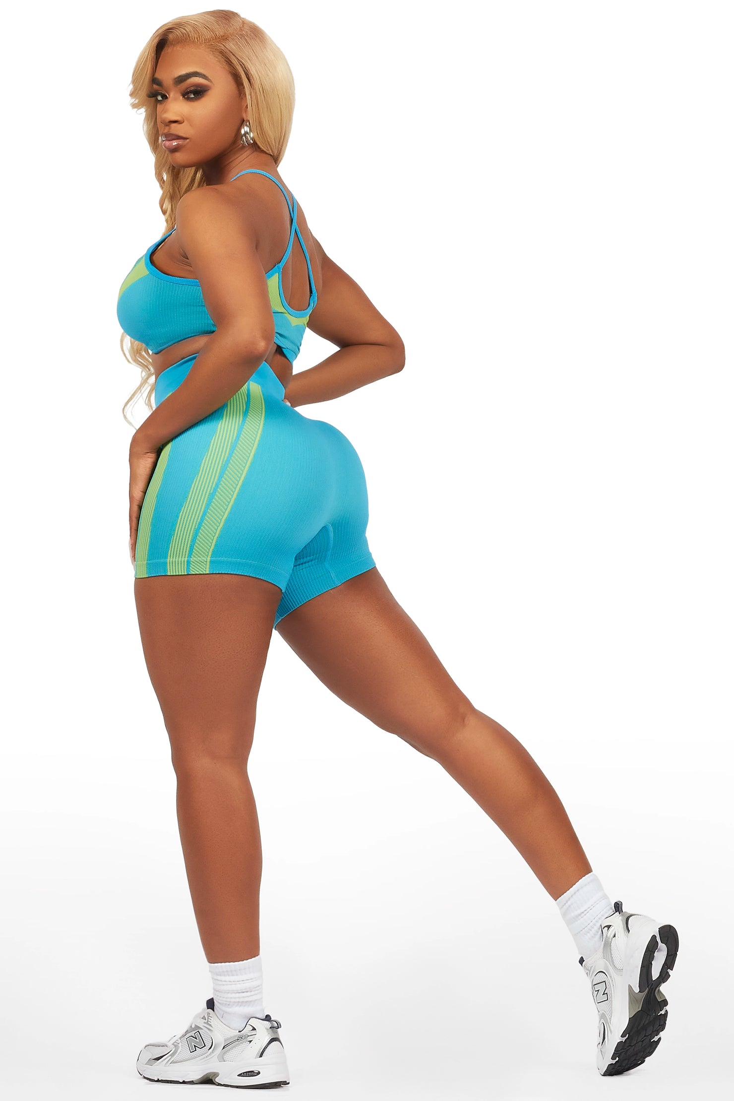 Deseree Blue Bike Short Set