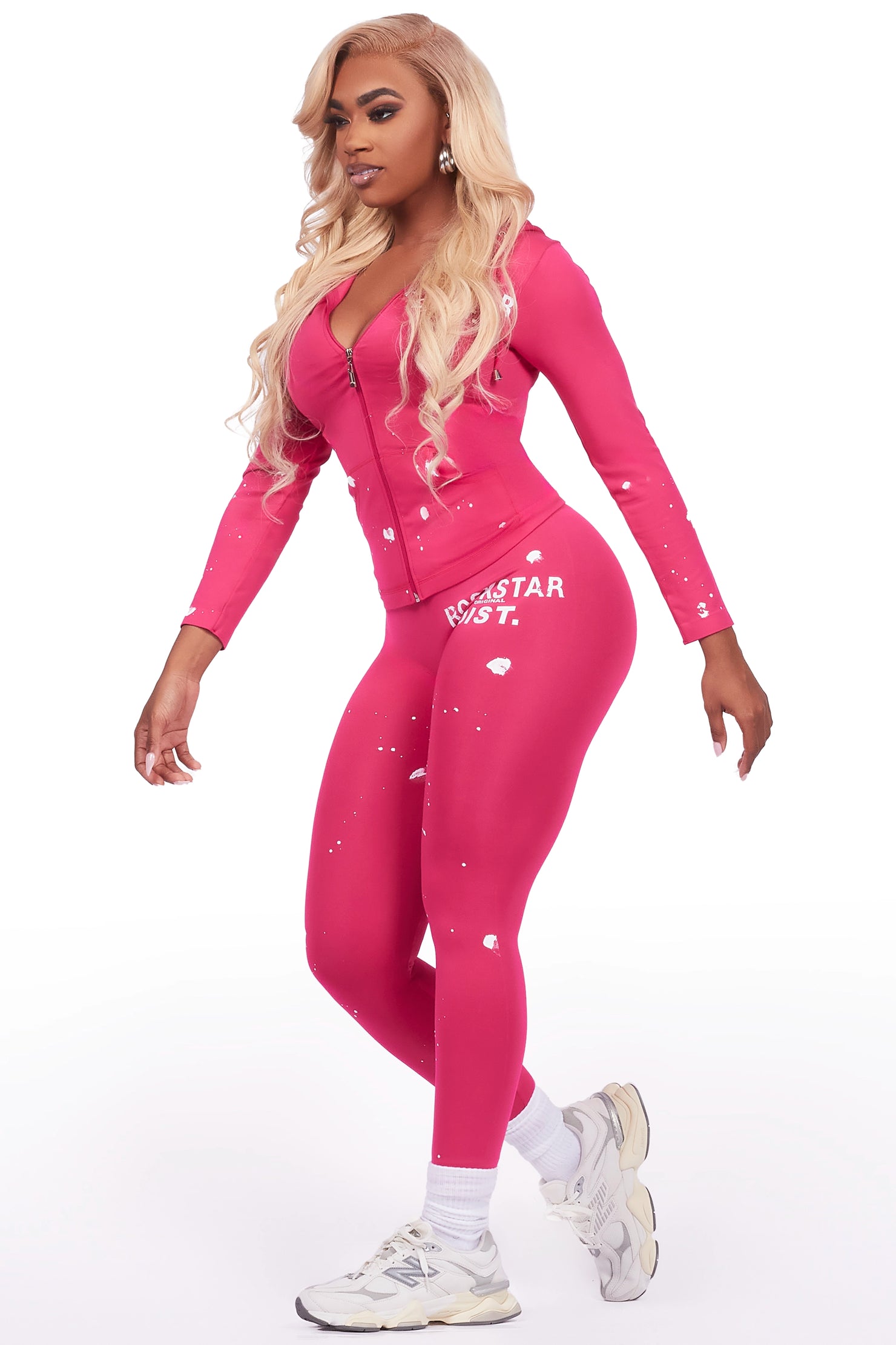 Nikki Hot Pink Painted Active Set