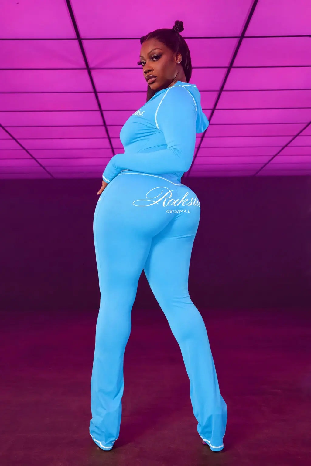 Arzena Blue Zip Up Lounge Track Set