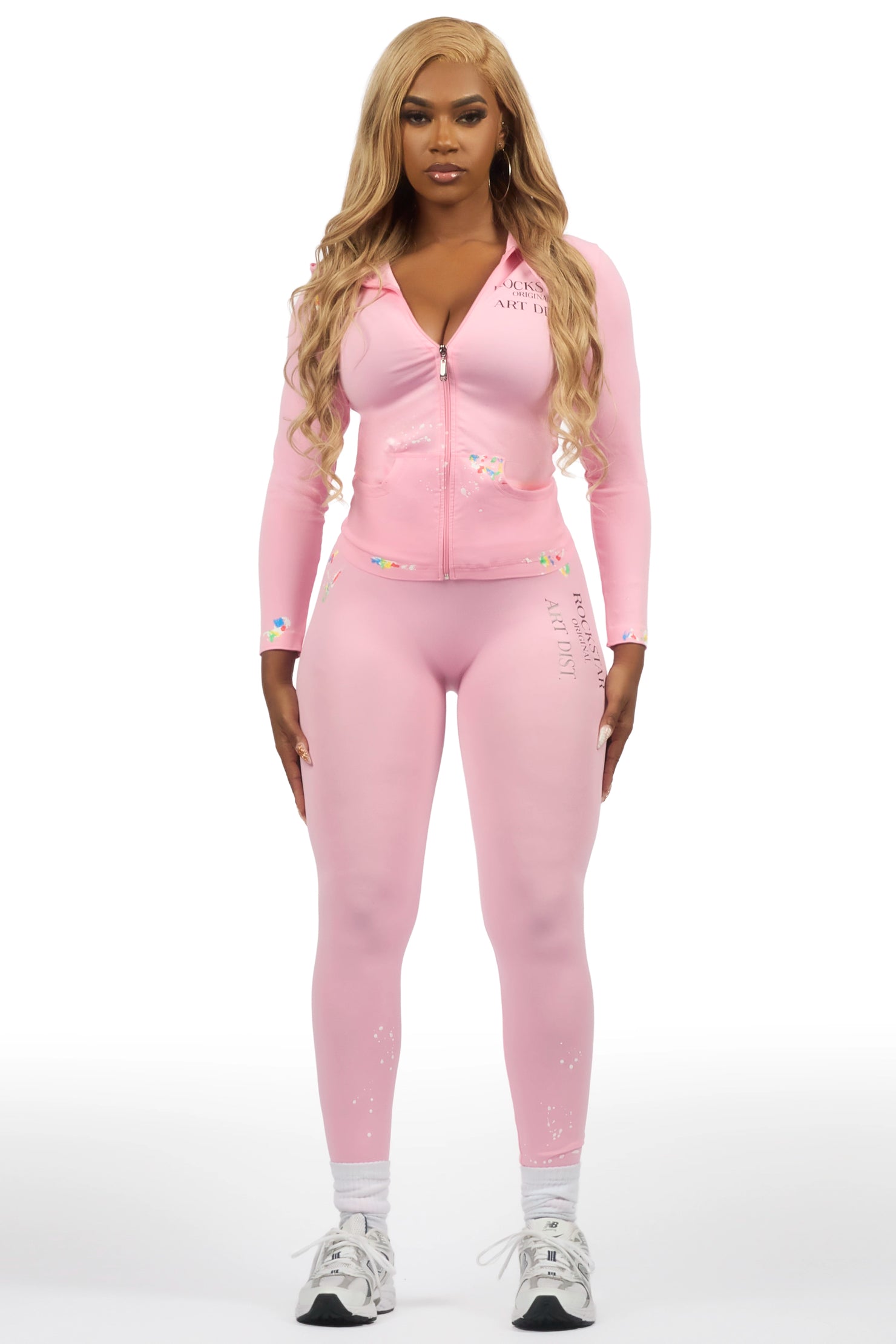 Kelci Pink Painted Active Set