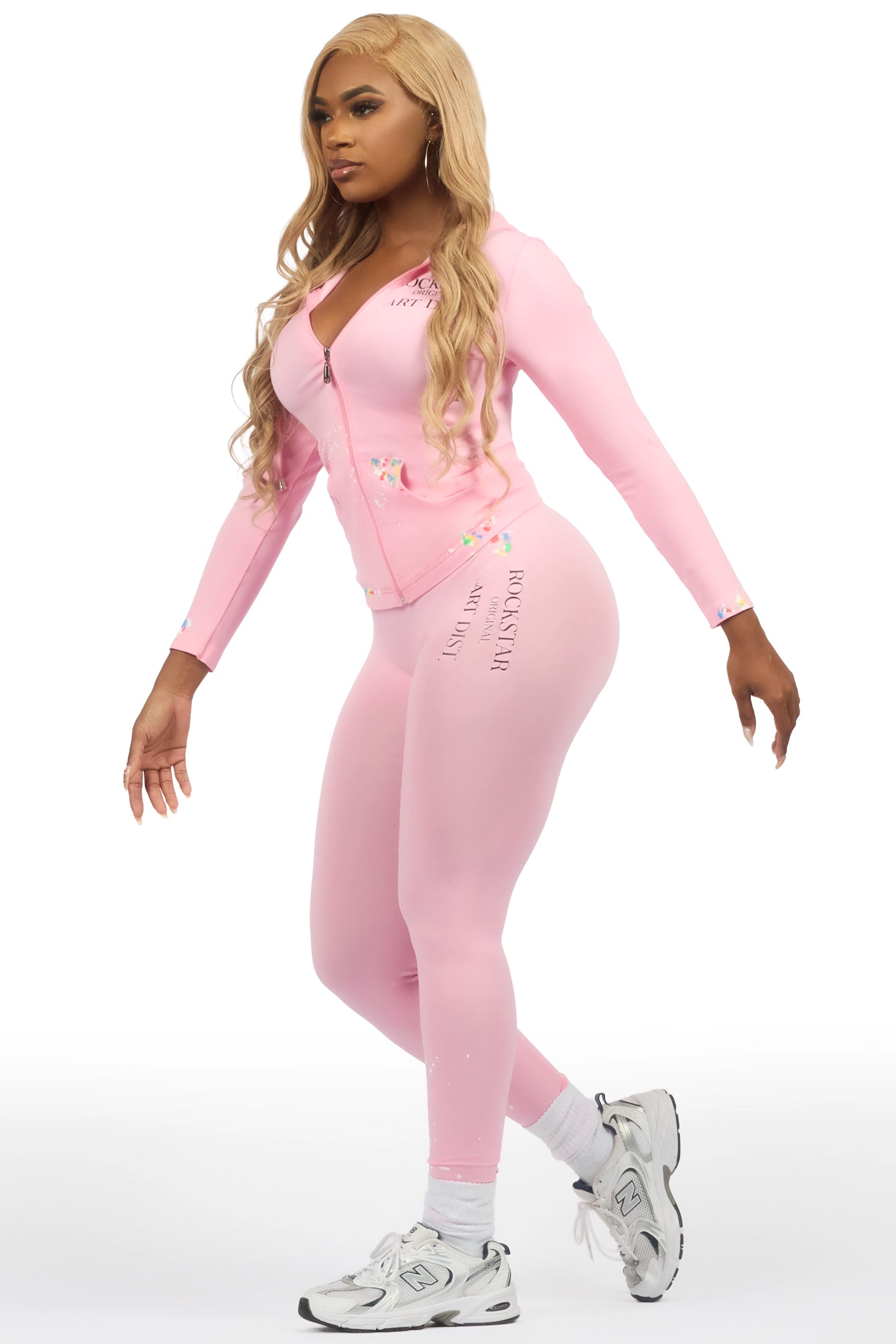Kelci Pink Painted Active Set