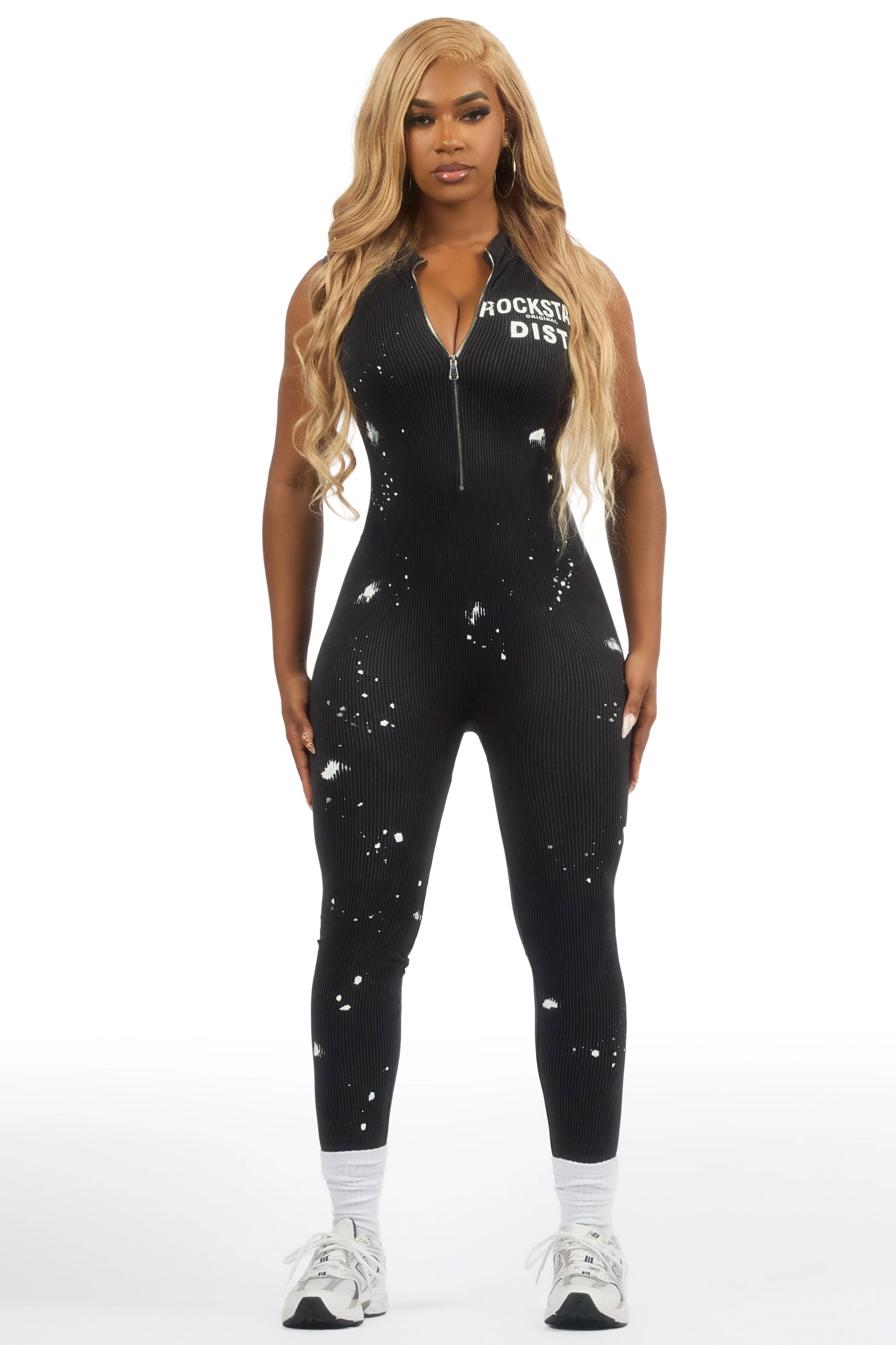 Nikla Black Painted Jumpsuit