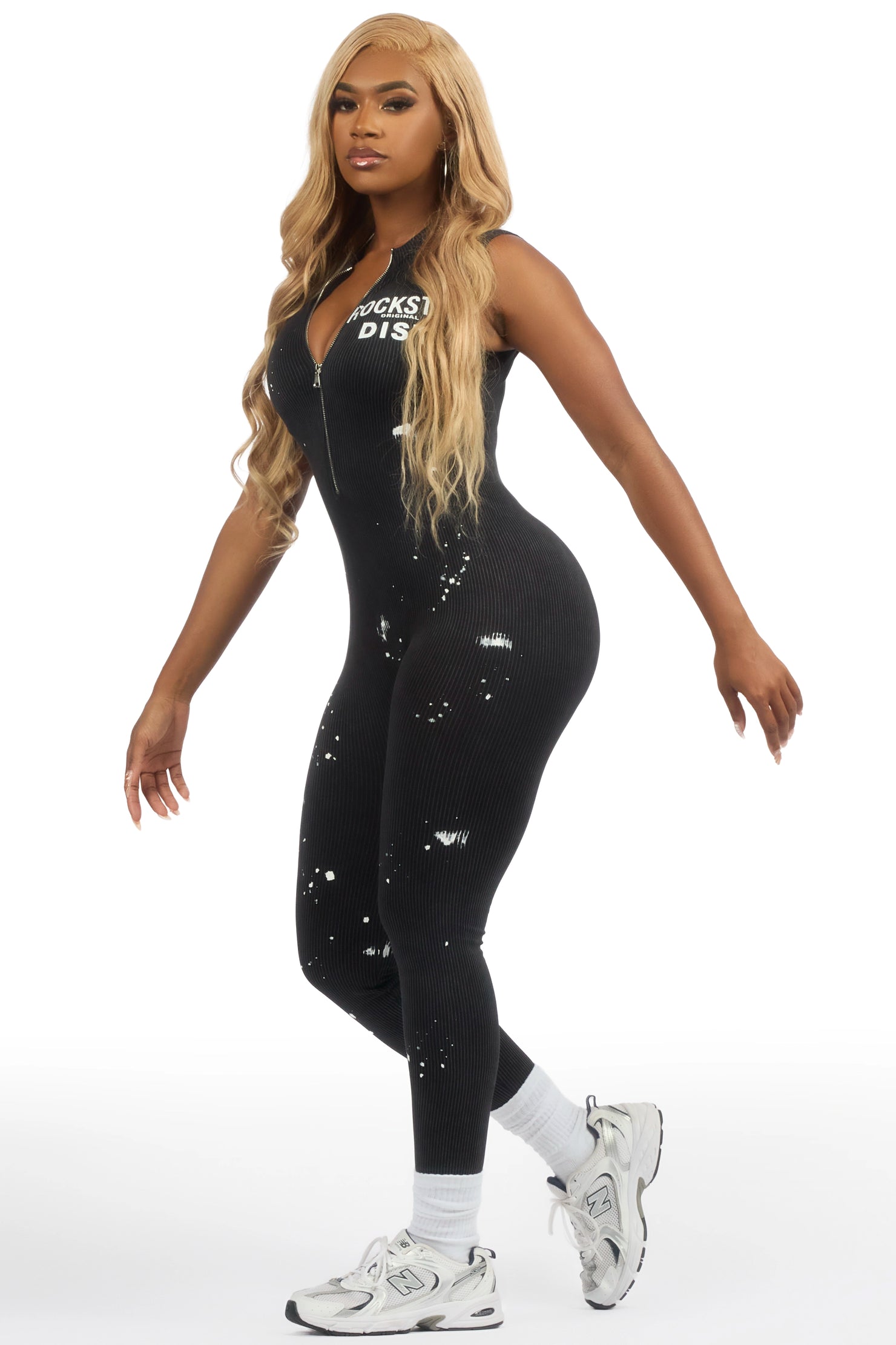 Nikla Black Painted Jumpsuit