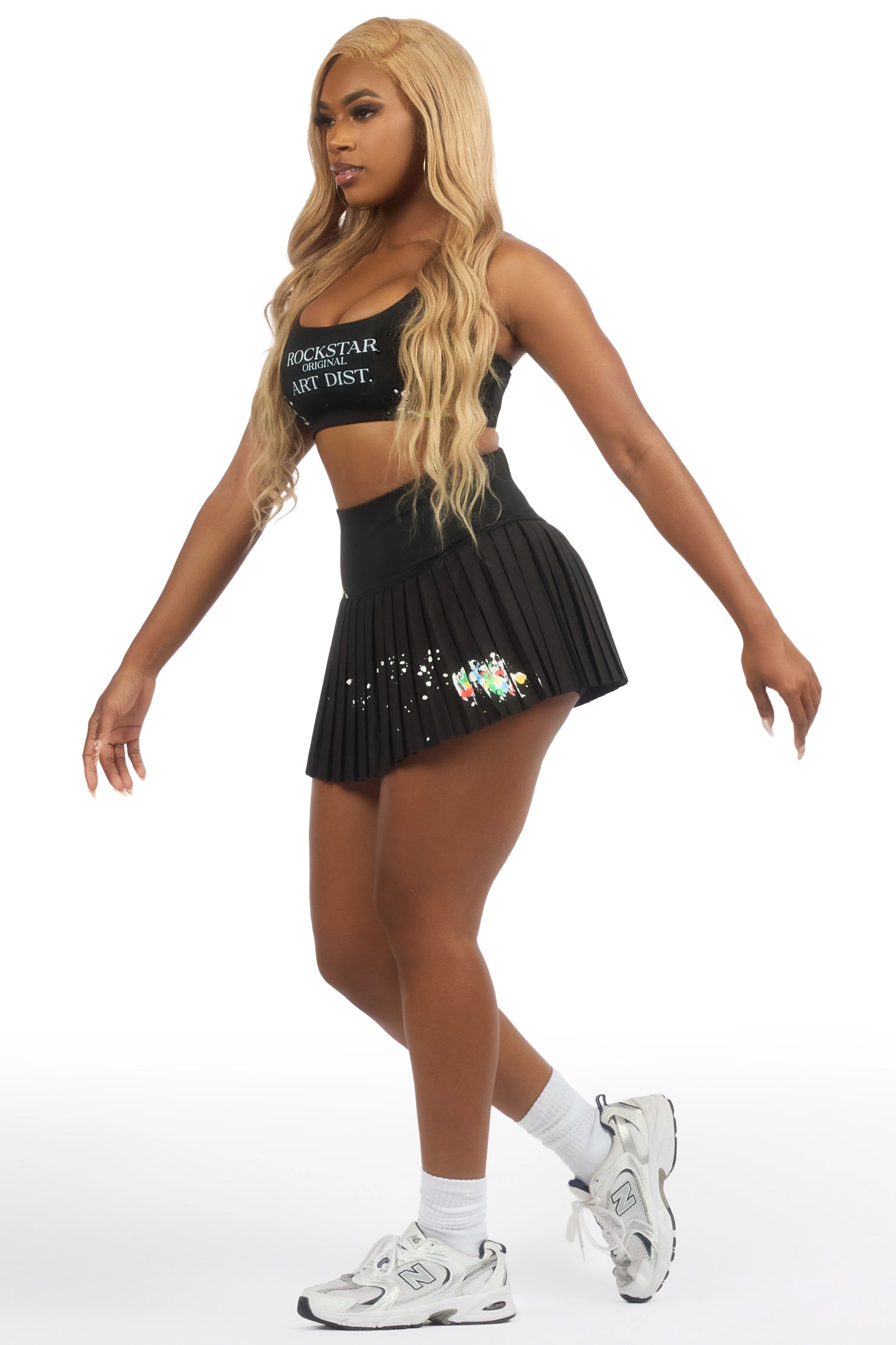 Madisyn Black Painted Skirt Set