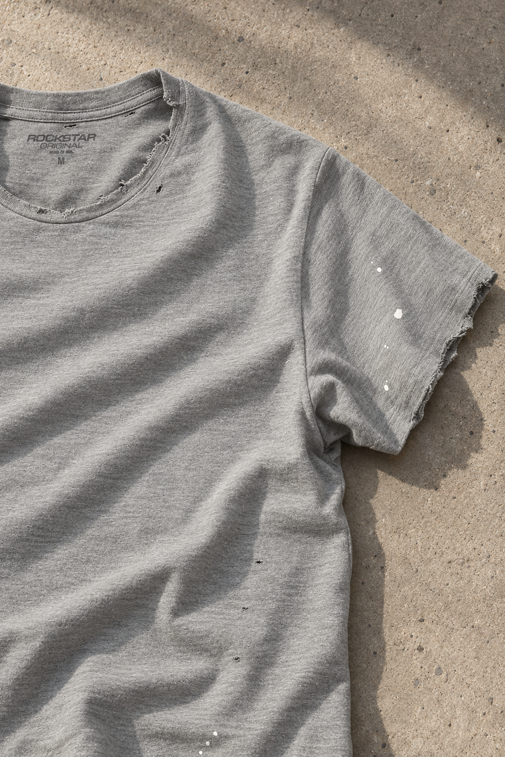 Abee Heather Grey Distressed T-Shirt