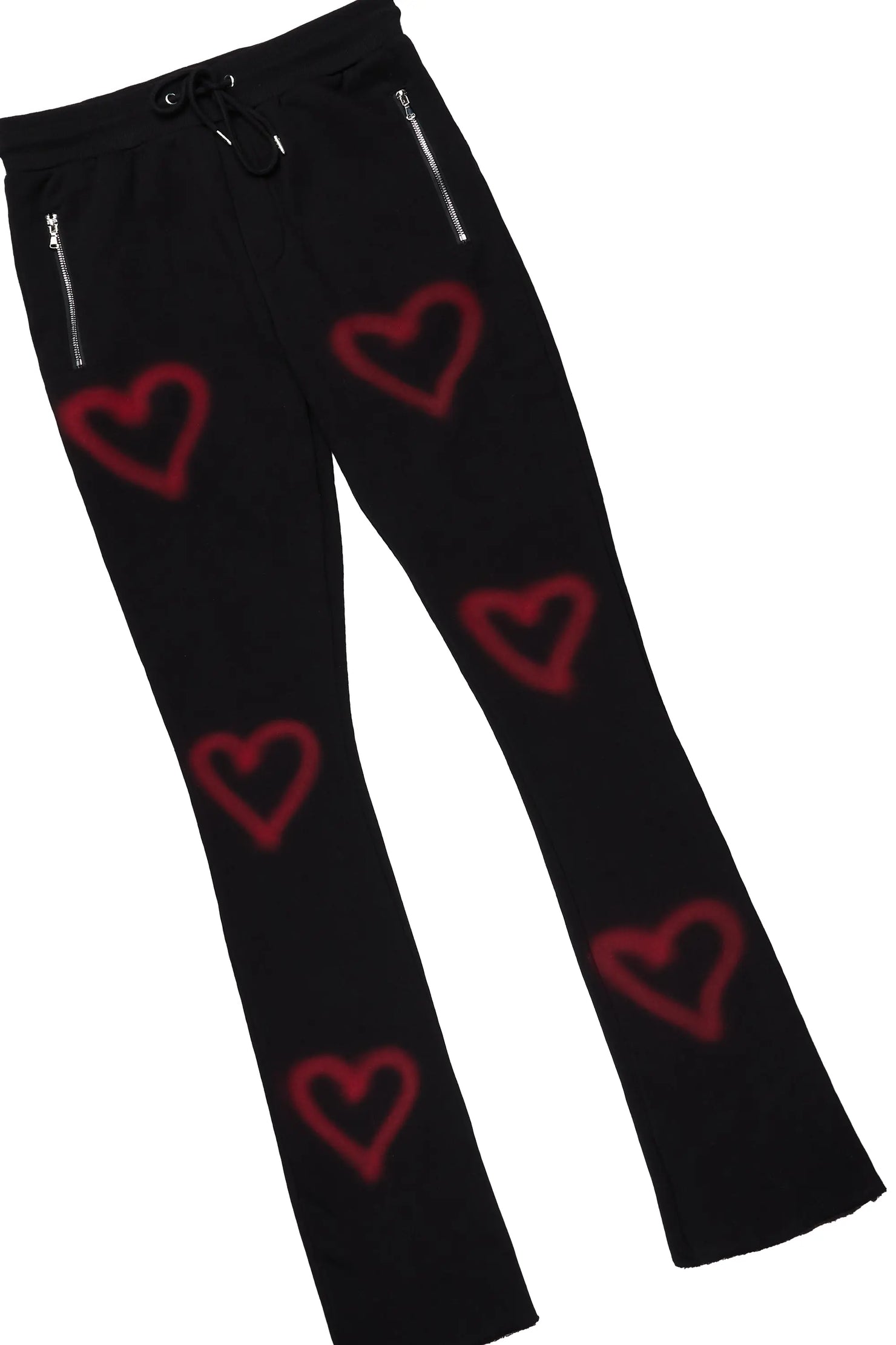 Apollo Black Hoodie Stacked Flare Track Set