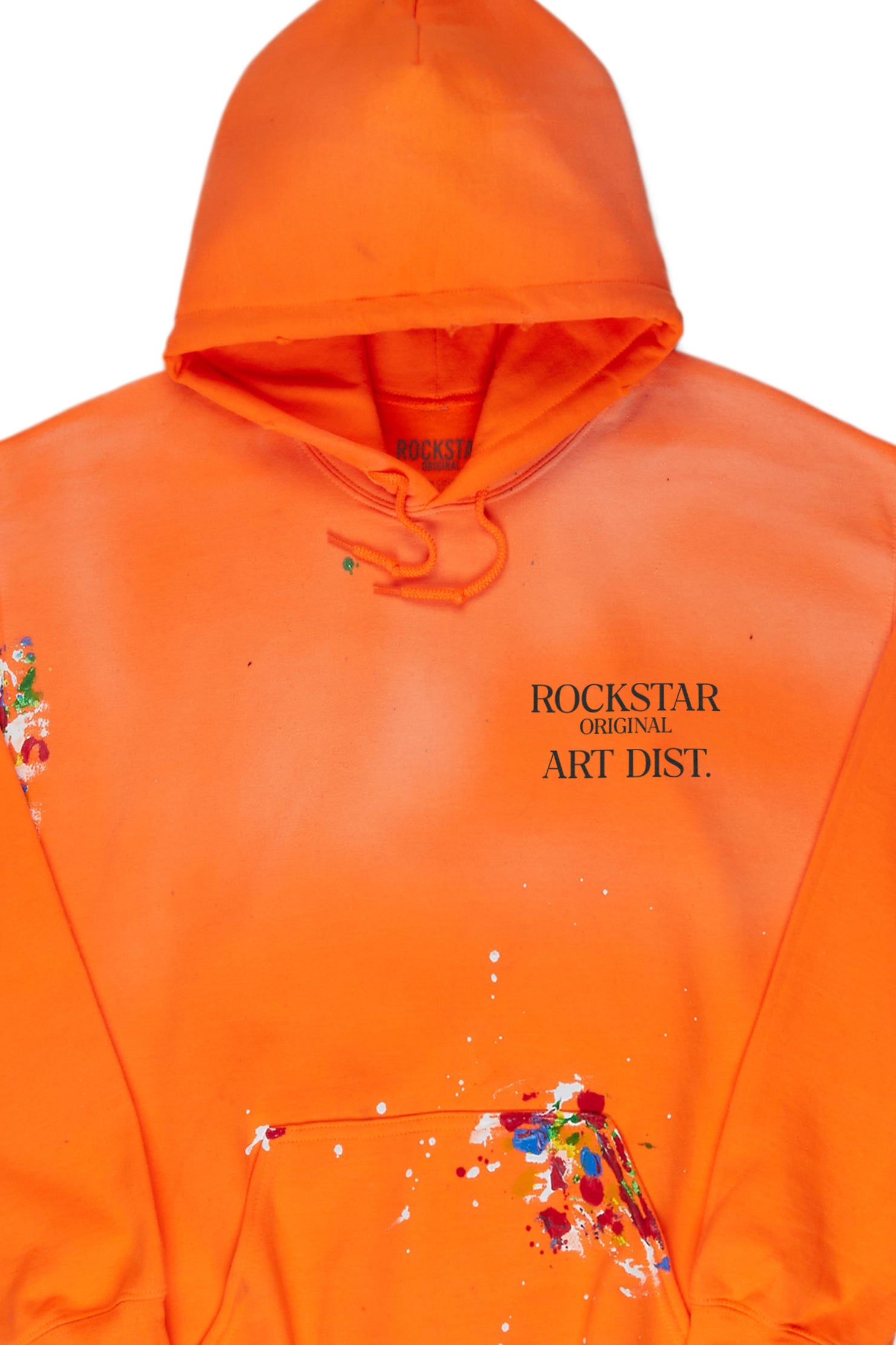 Rockstar Art Dist. Orange Graphic Hoodie