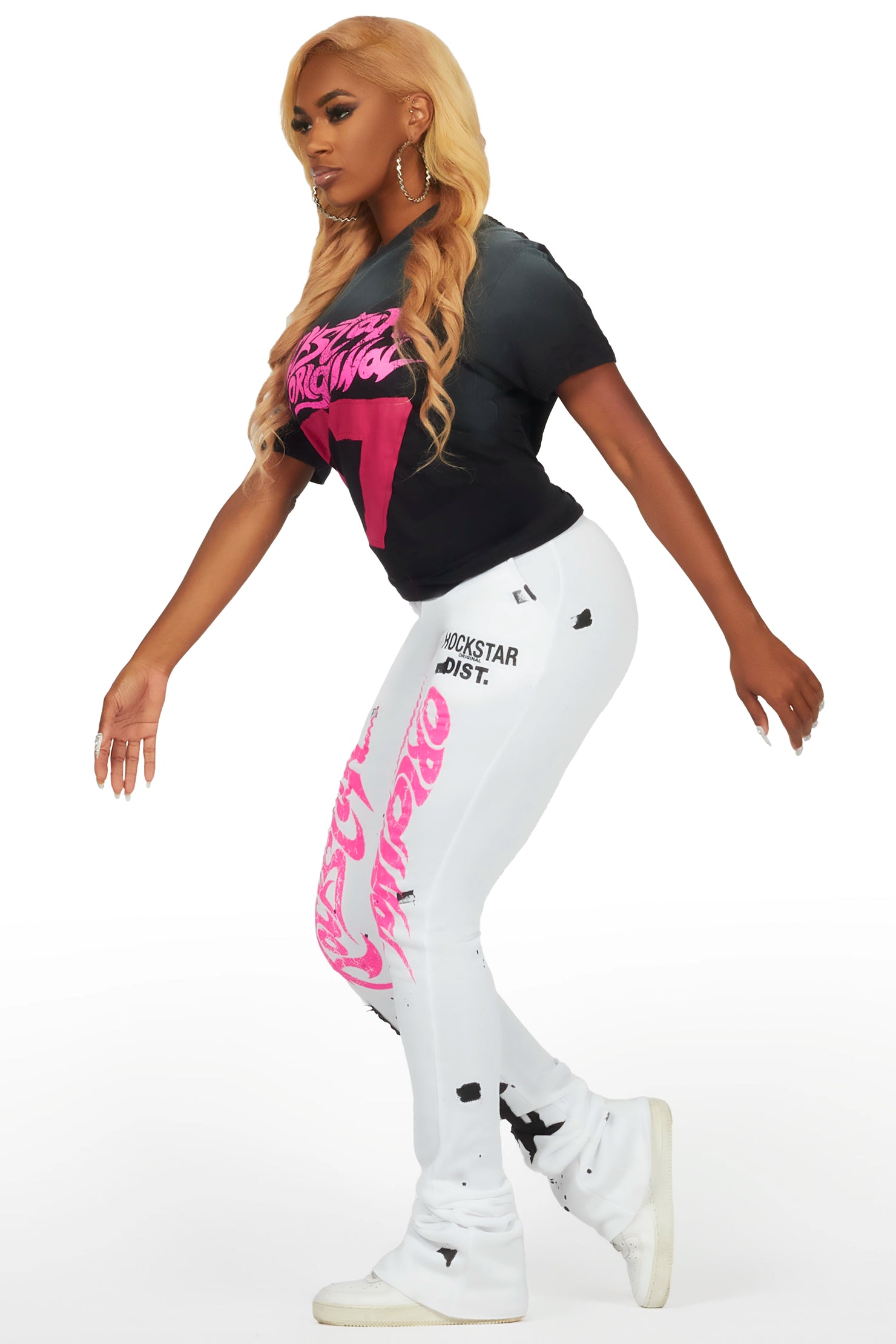 Tayonna Black/White T-Shirt Trackset