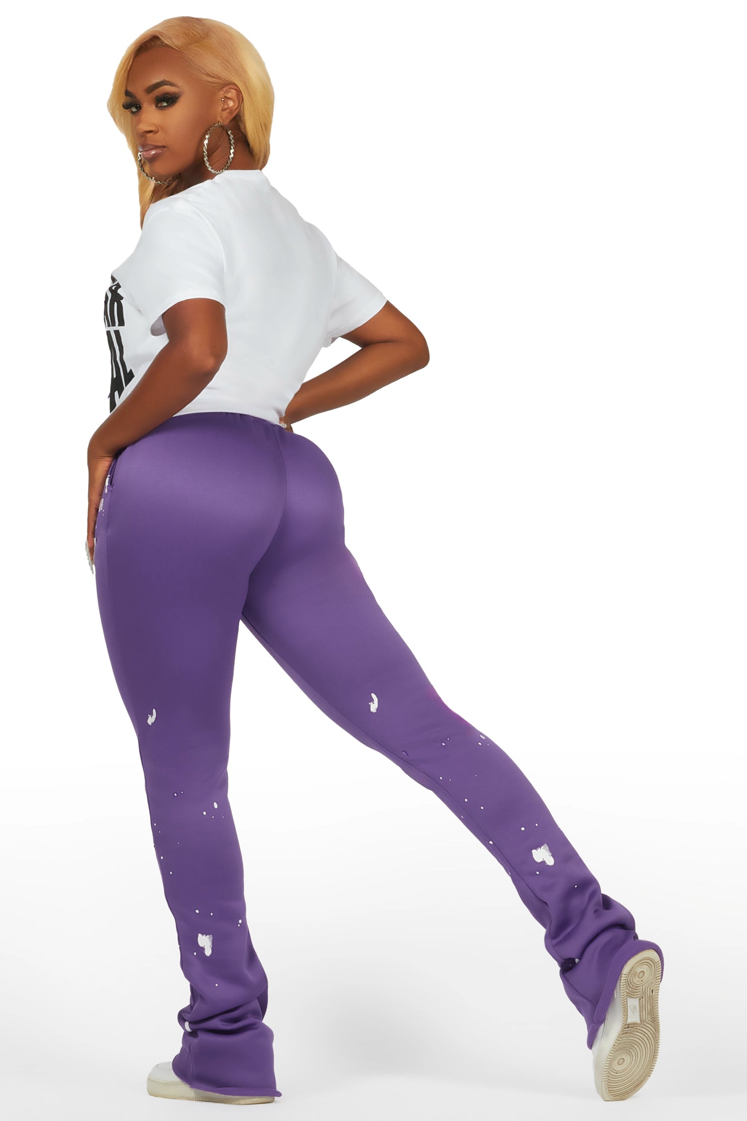 Danaysa White/Purple T-Shirt Trackset