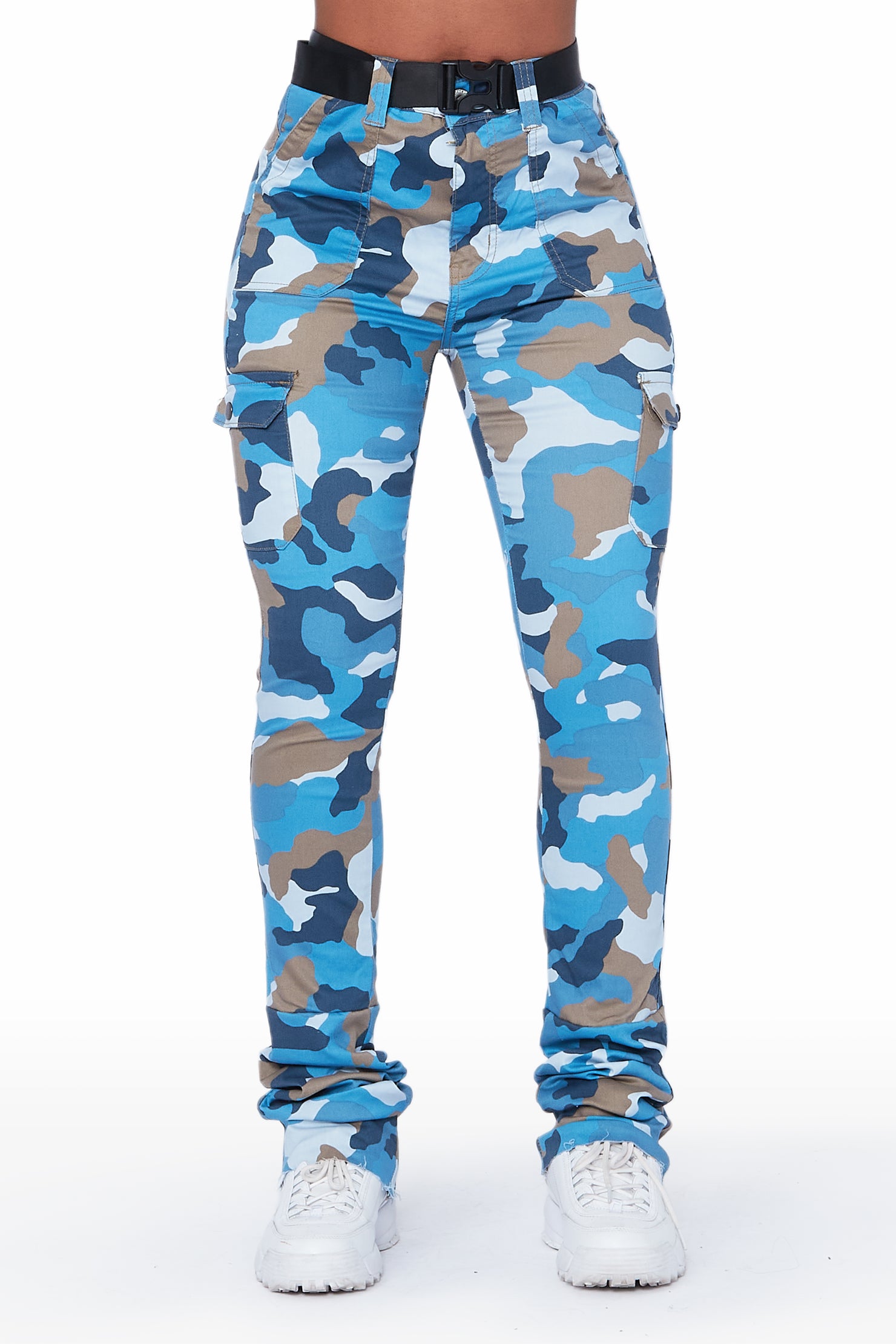 Avah Blue Camo Super Stacked Jean