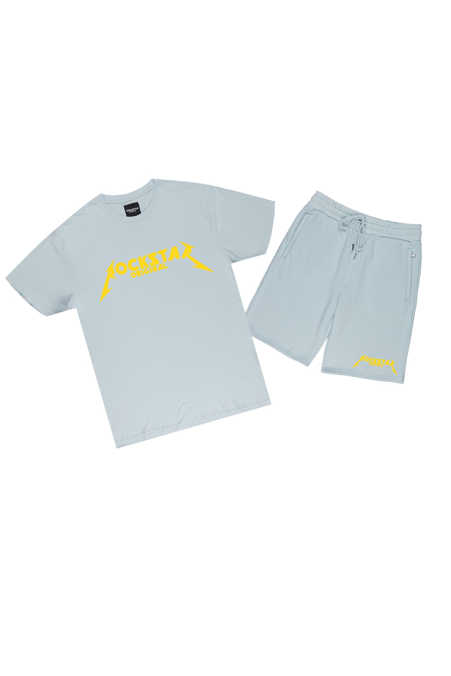 Buck Short Set-Baby Blue/Yellow