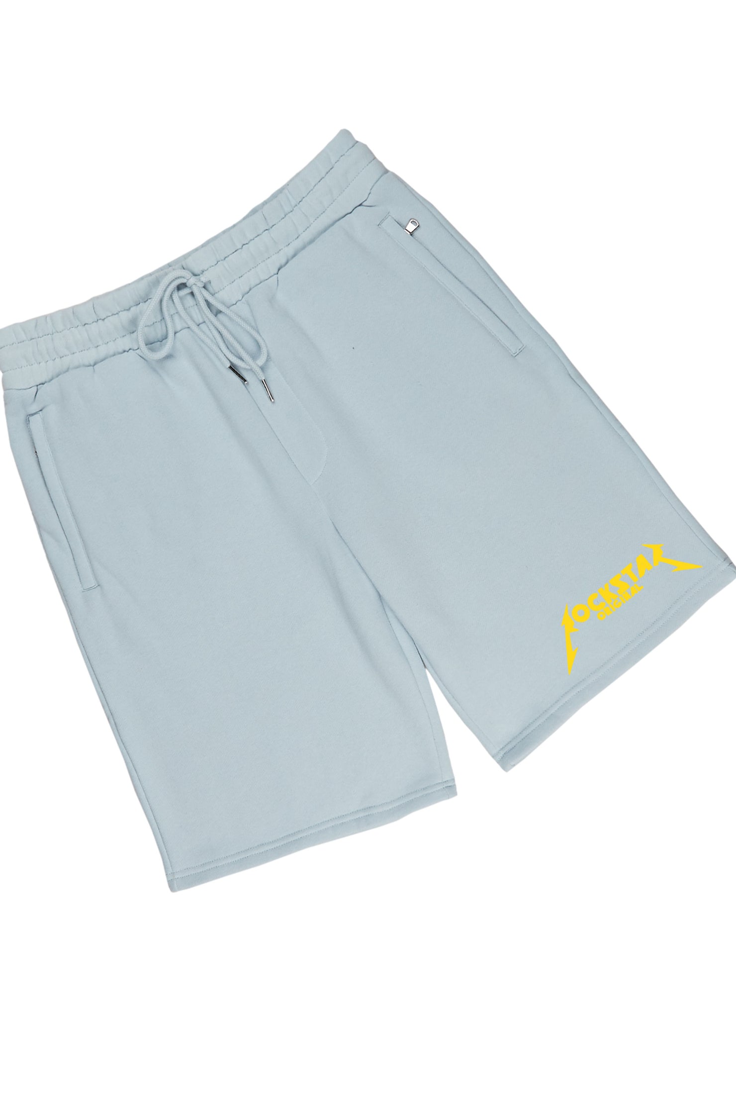 Buck Short Set-Baby Blue/Yellow