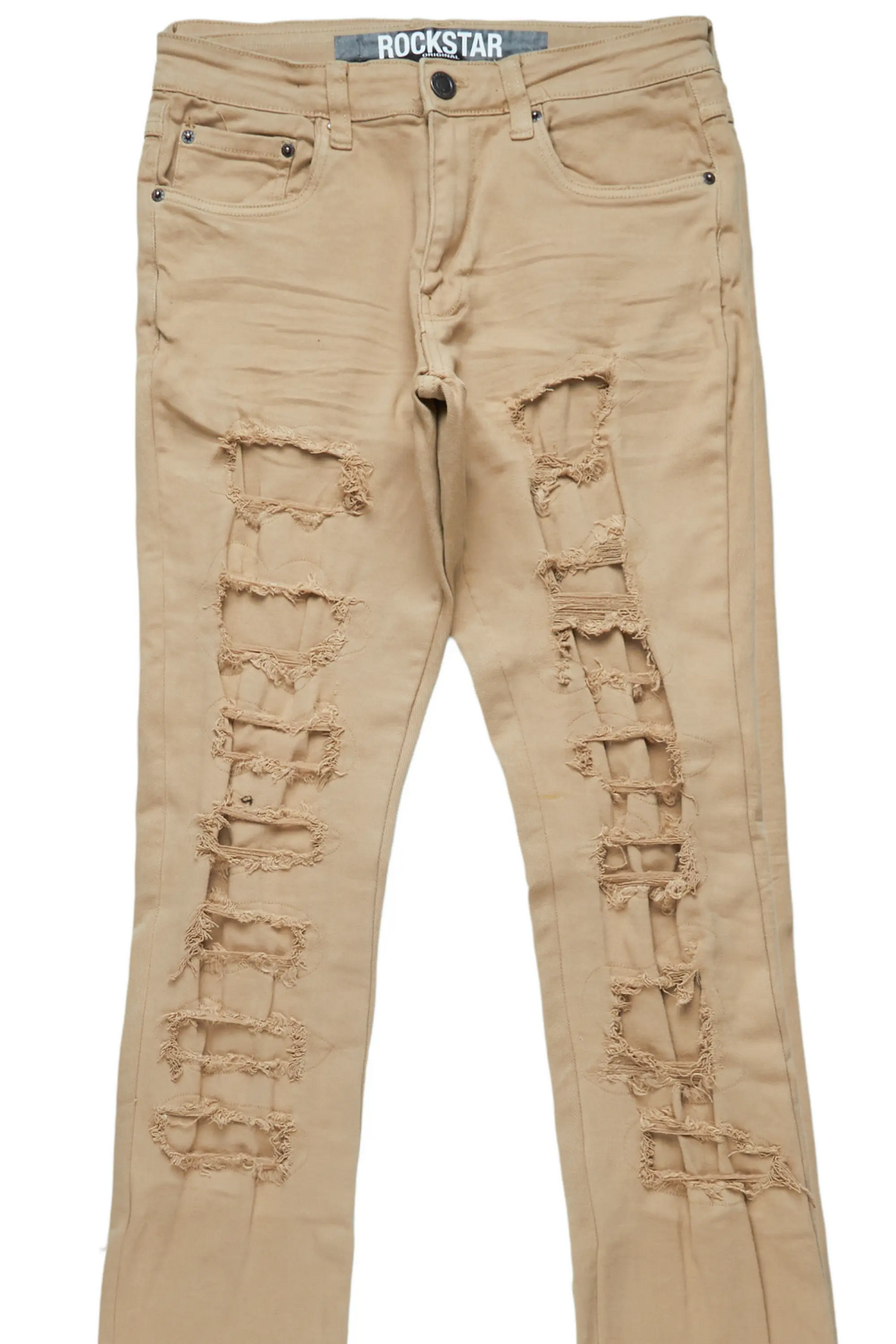 Badal Khaki Super Stacked Flare Jean