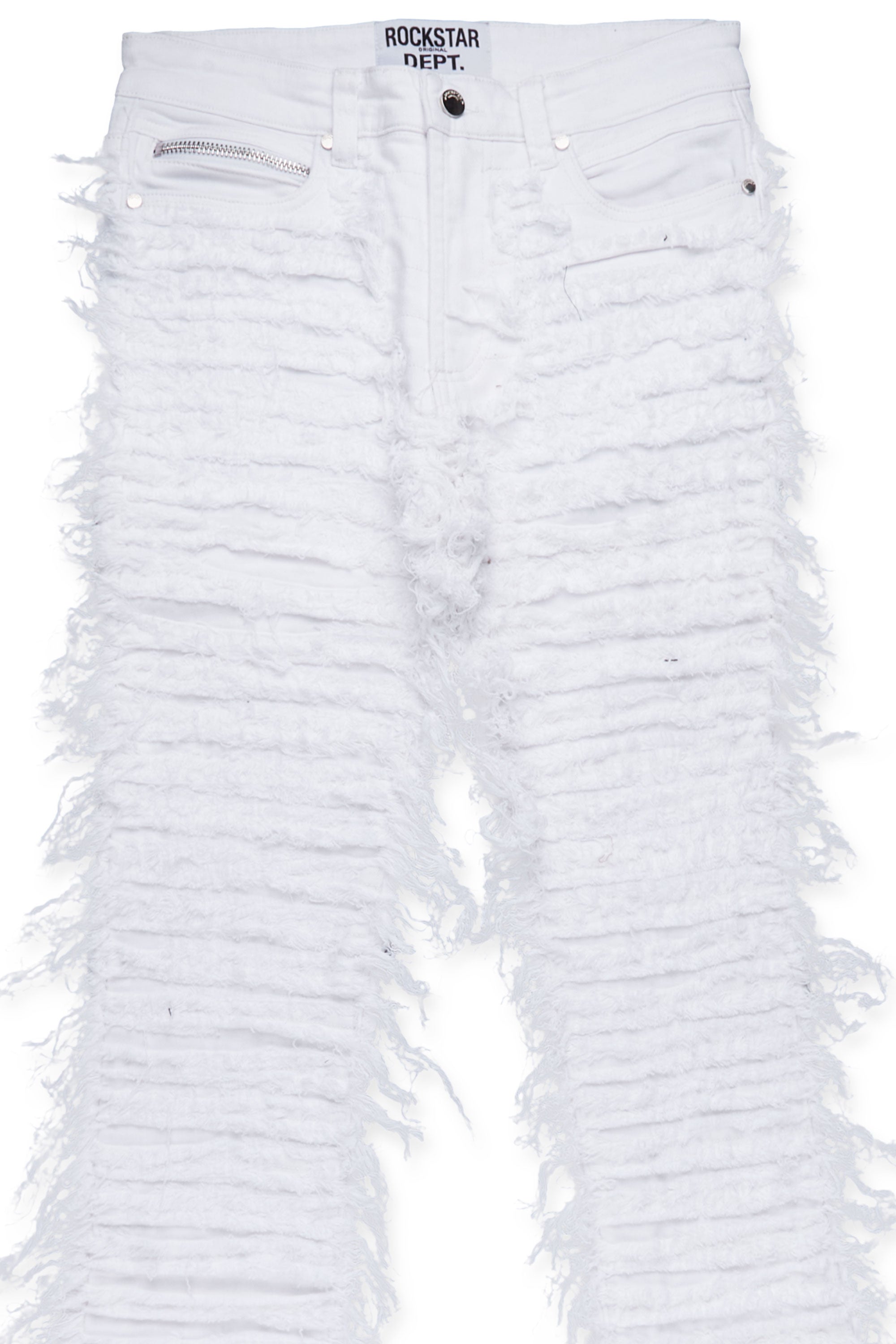 Baelor White Stacked Flare Jean
