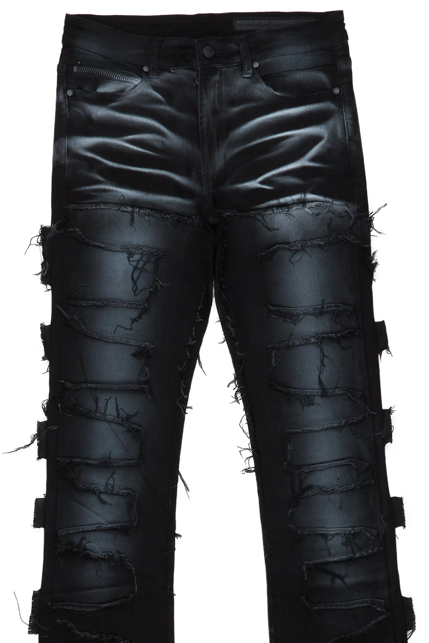 Blaine Black Super Stacked Flare Jean