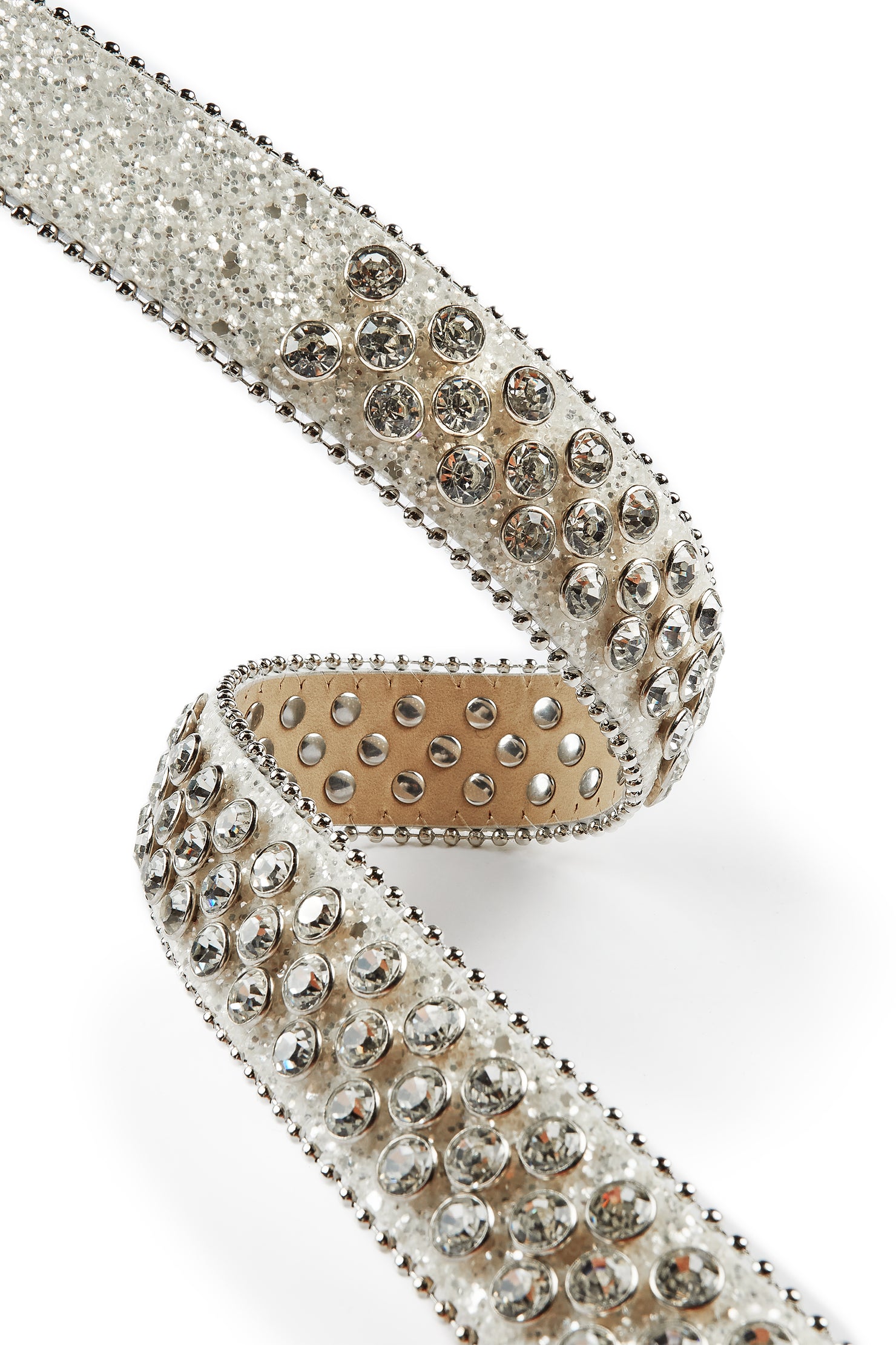 Jazlynn White/Silver Rhinestone Belt
