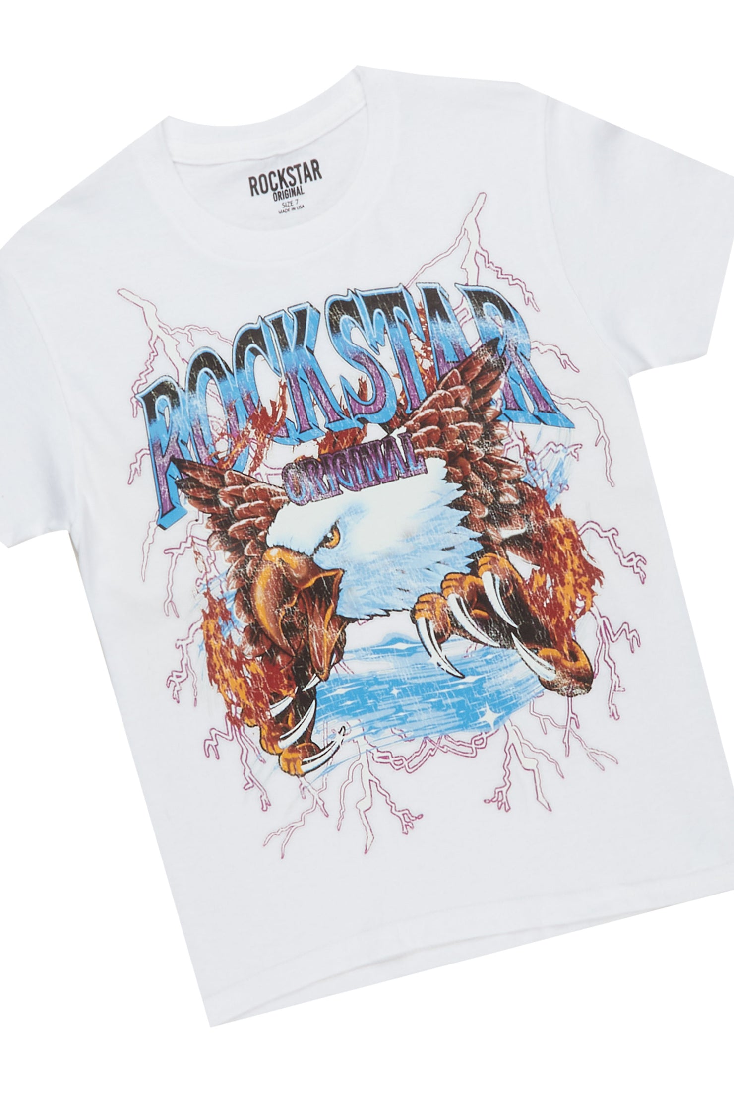 Boys Rain White/Blue T-Shirt/Denim Short Set