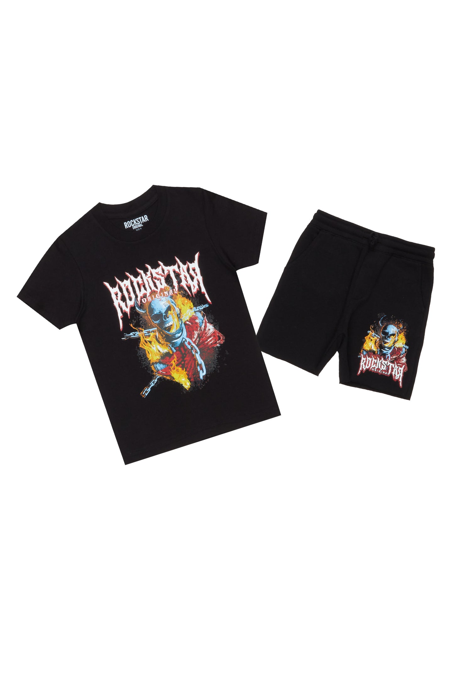 Boys Reid Black T-Shirt/Short Set