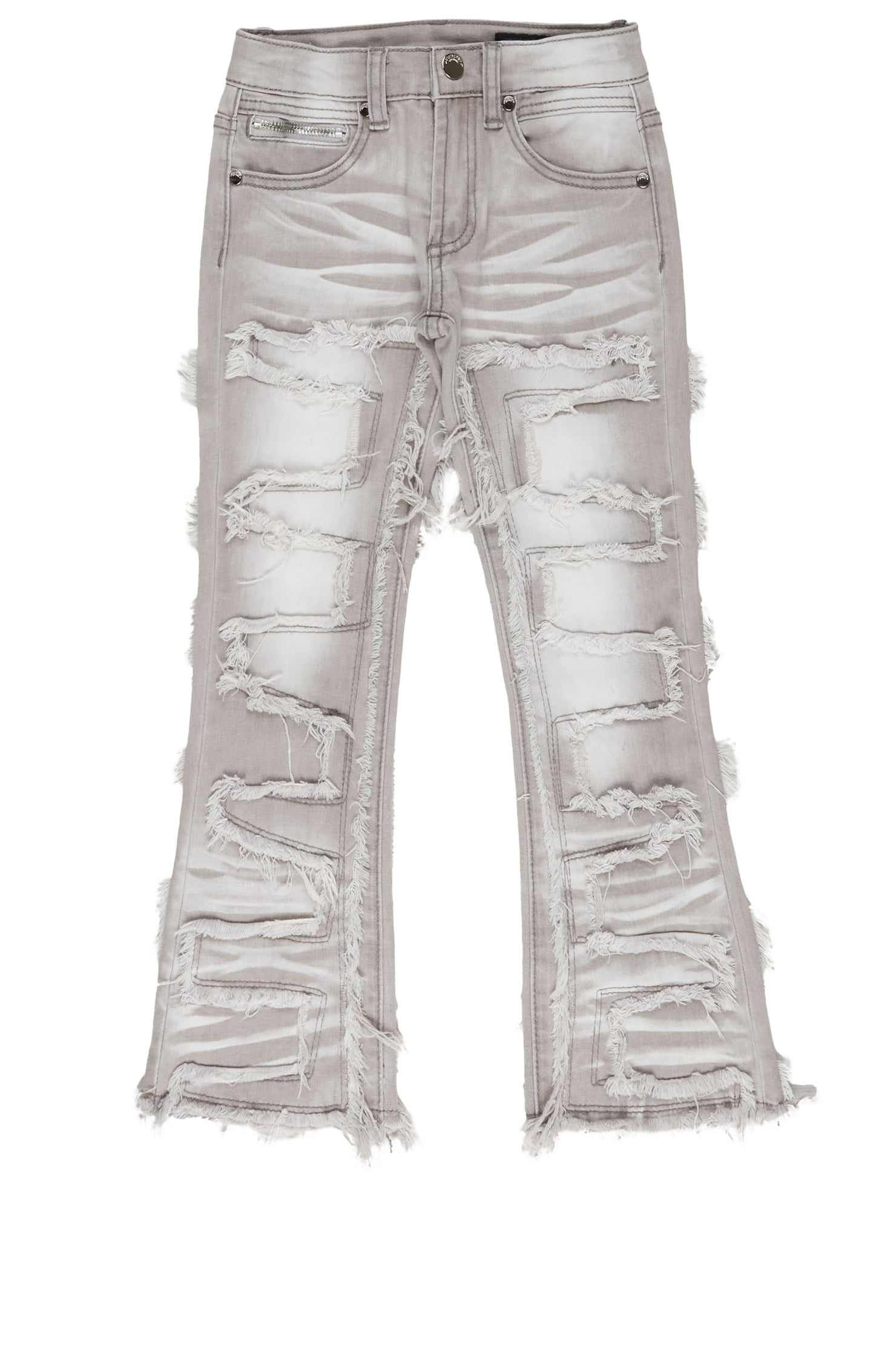Boys Shake Grey Stacked Flare Jean