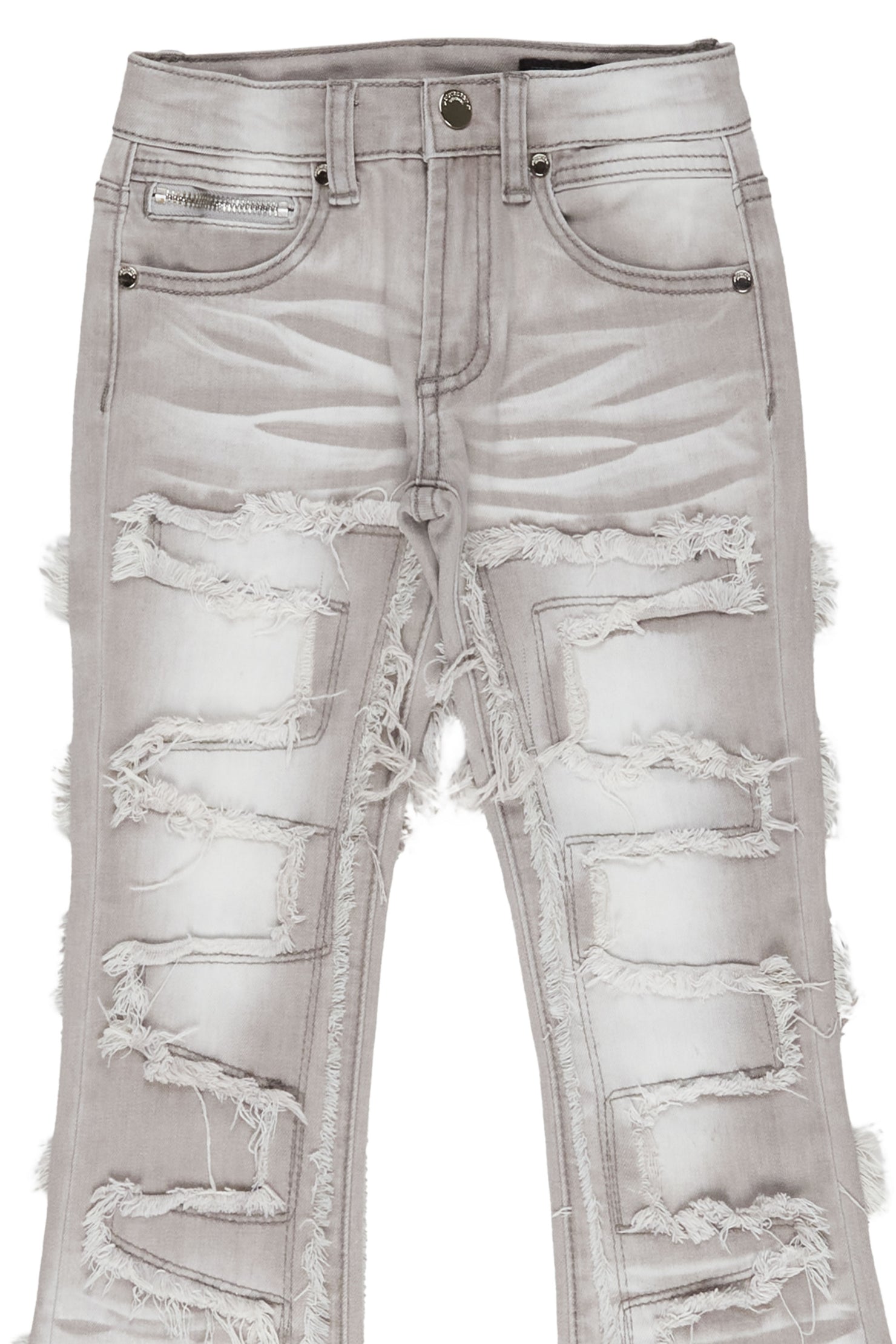 Boys Shake Grey Stacked Flare Jean