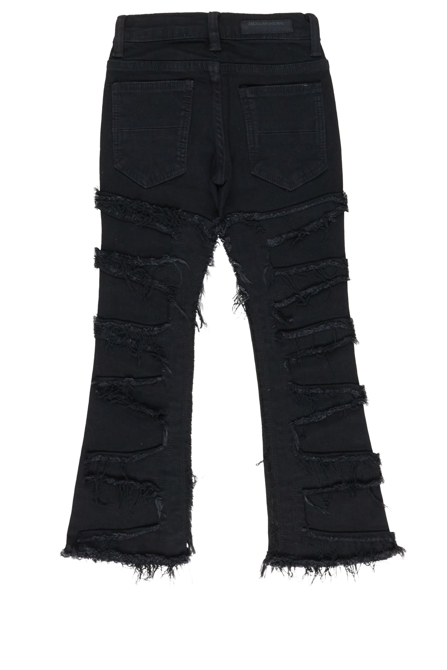 Boys Shake Jet Black Stacked Flare Jean