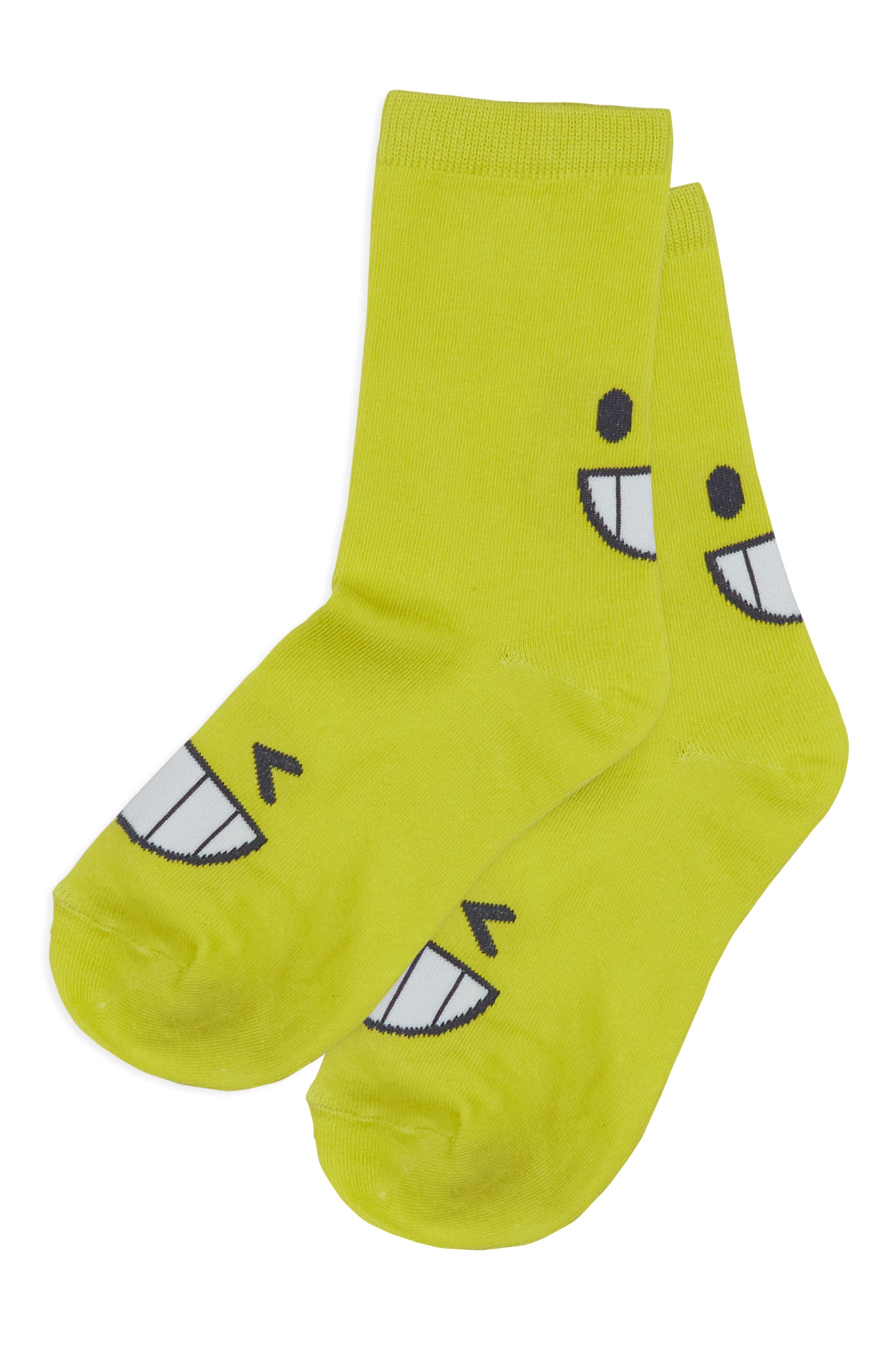 Boys Silly Faces Lime/Pink Socks (2 pack)
