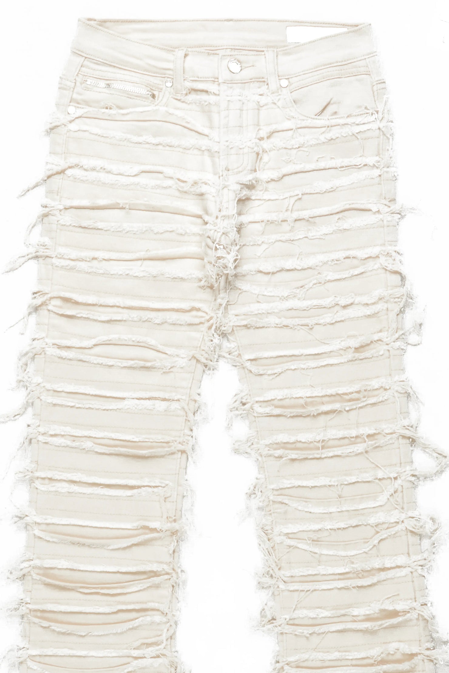 Boys Cassius Beige Stacked Flare Jean