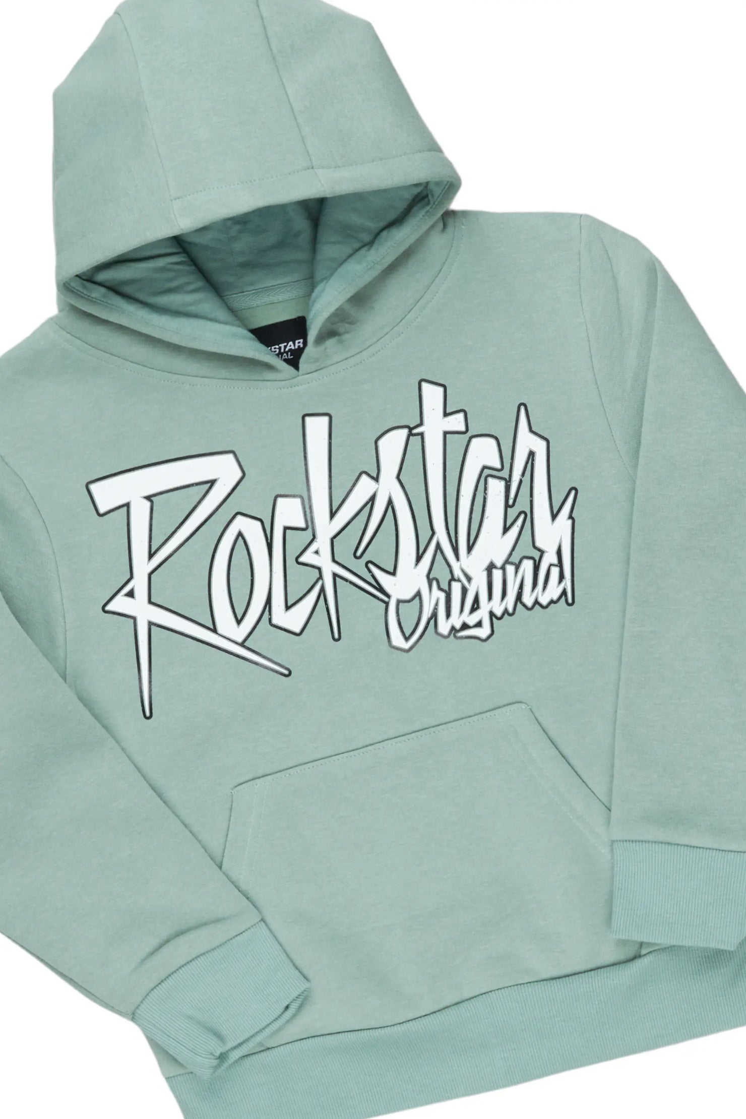 Boys Kalibre Sage/White Hoodie Stacked Flare Track Set