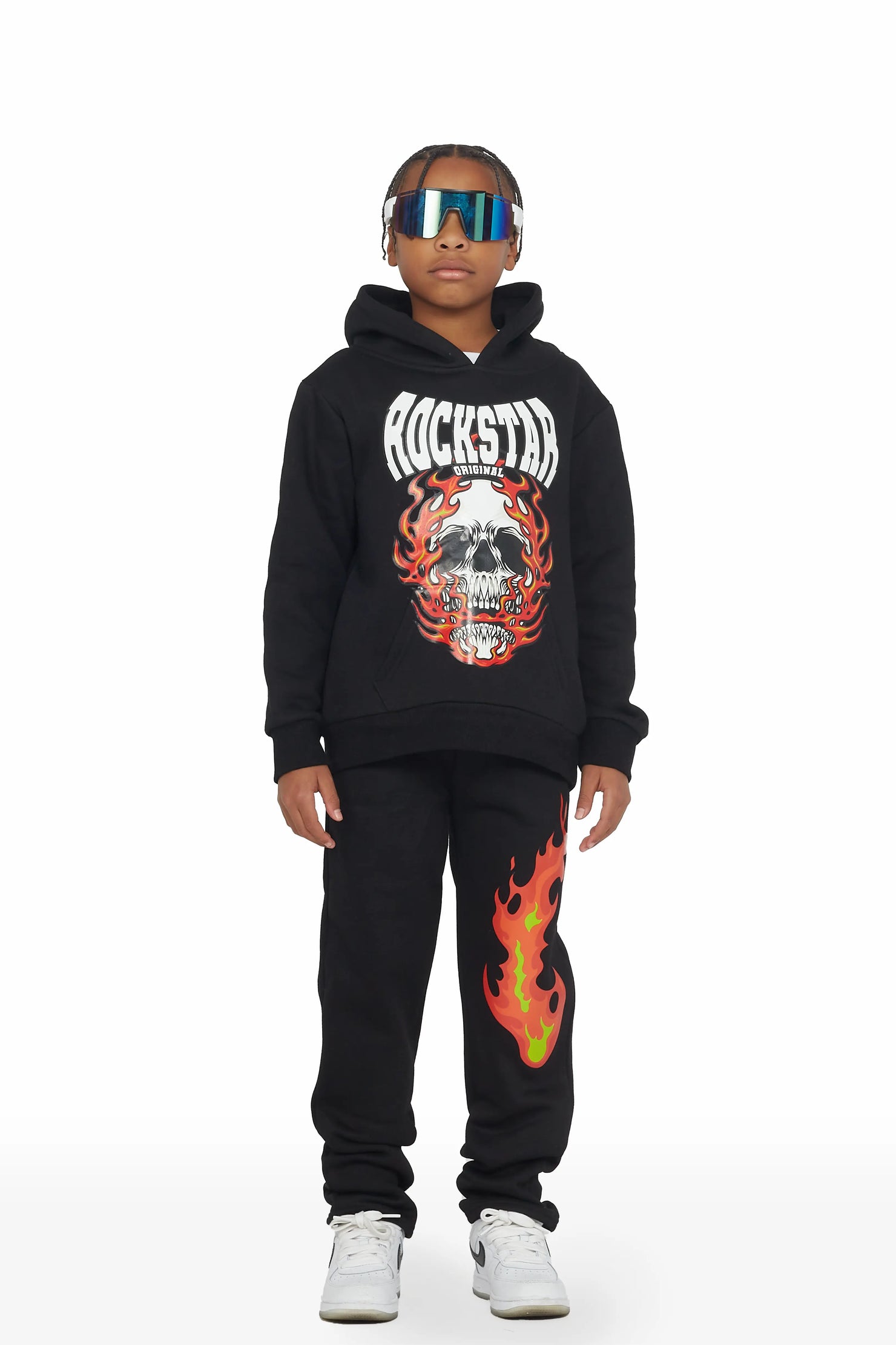 Boys Kash Black Slim Fit Track Set