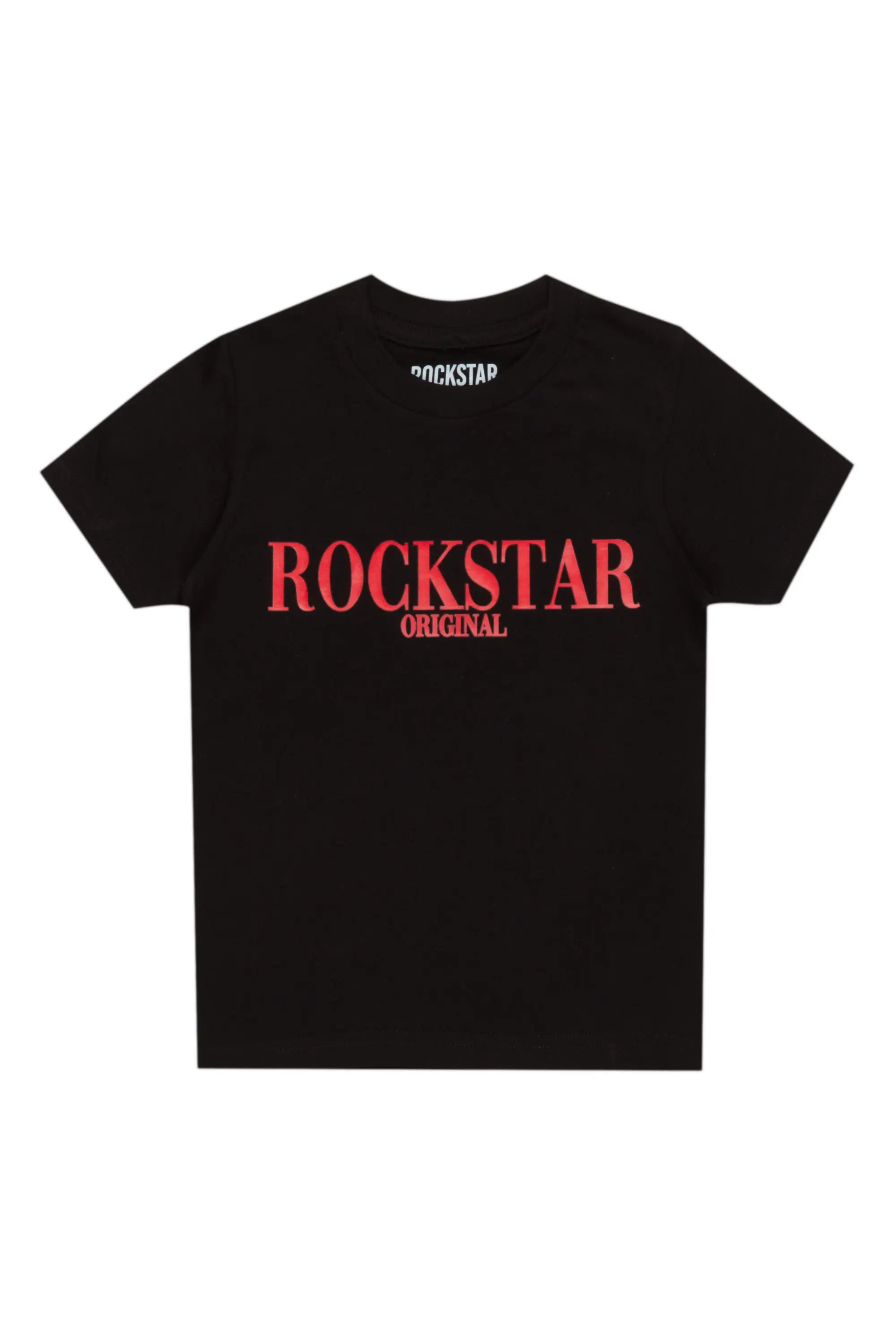 Boys Octavio Black/Red Graphic T-Shirt