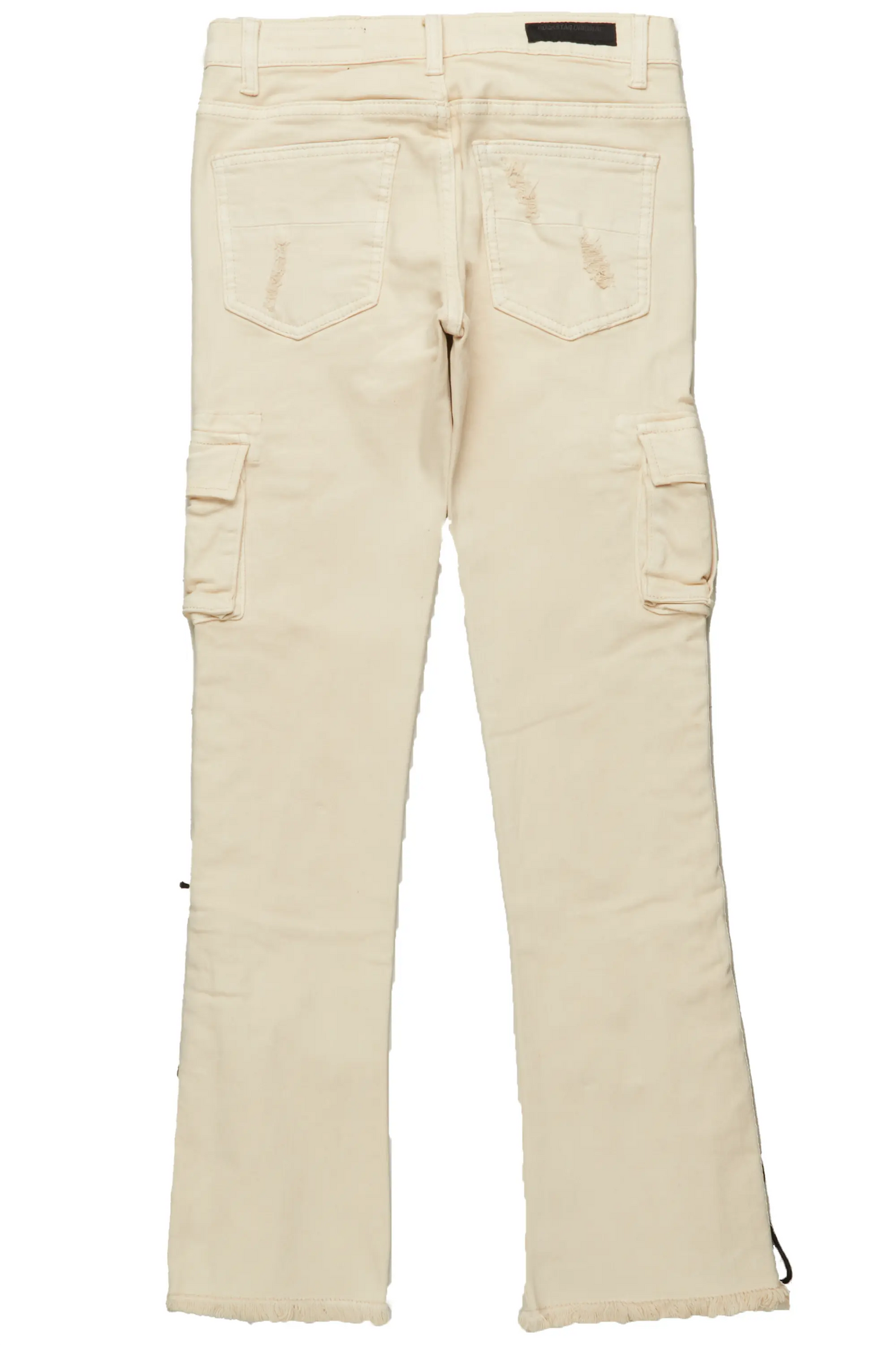 Boys Sylo Beige Stacked Flare Jean