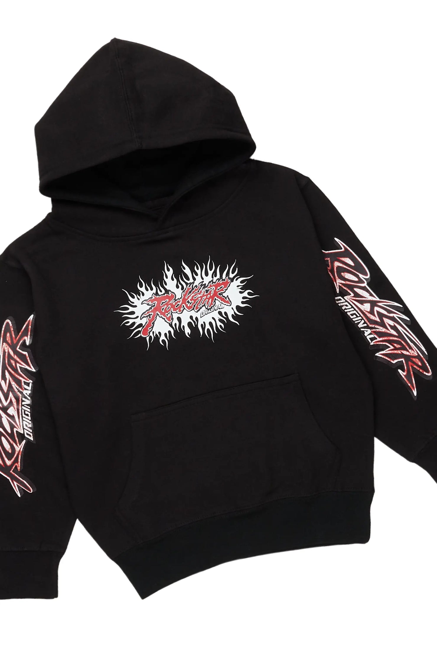 Boys Tidus Black Hoodie/Red Jean Set