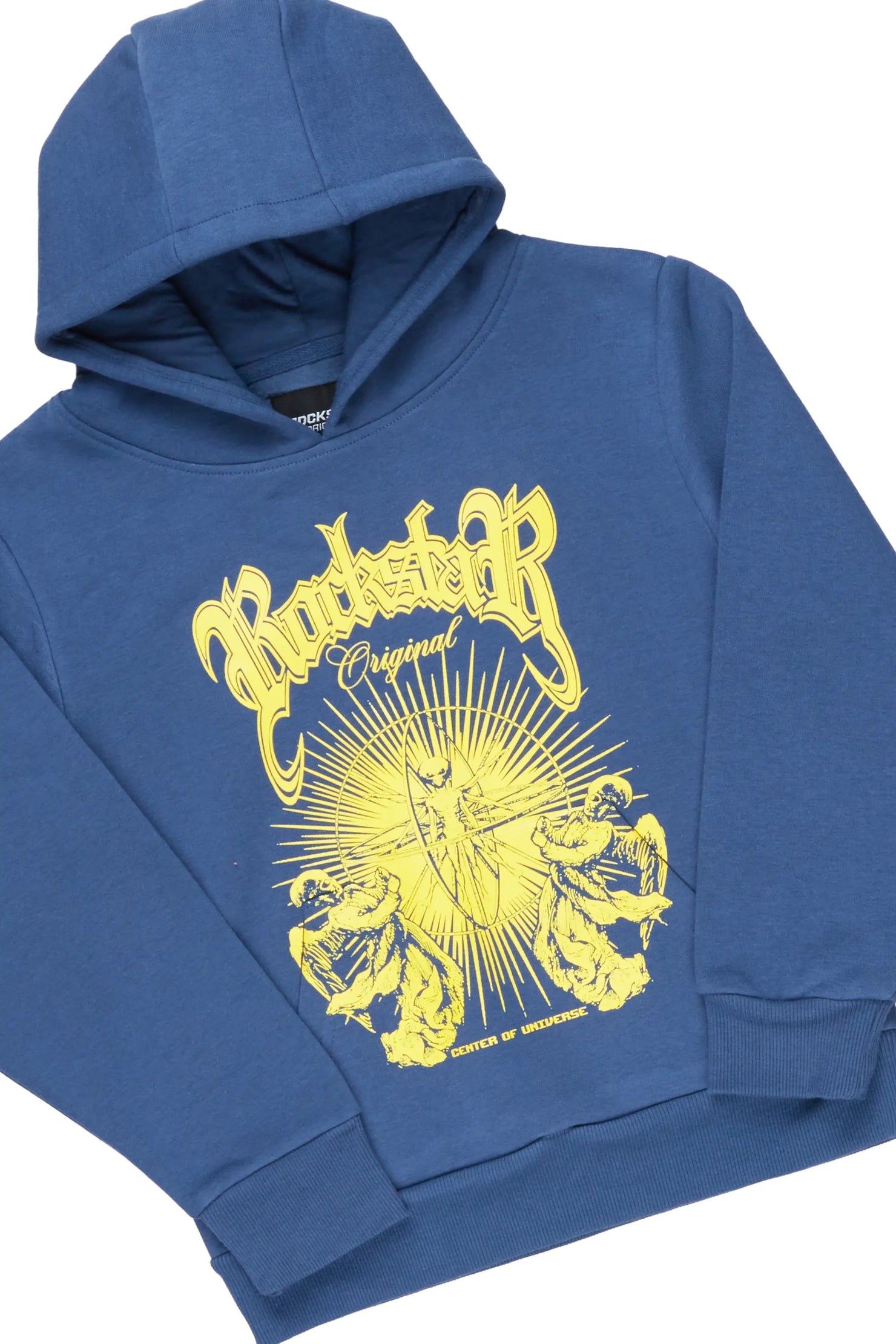 Girls Yadi Navy Hoodie Super Stacked Flare Track Set