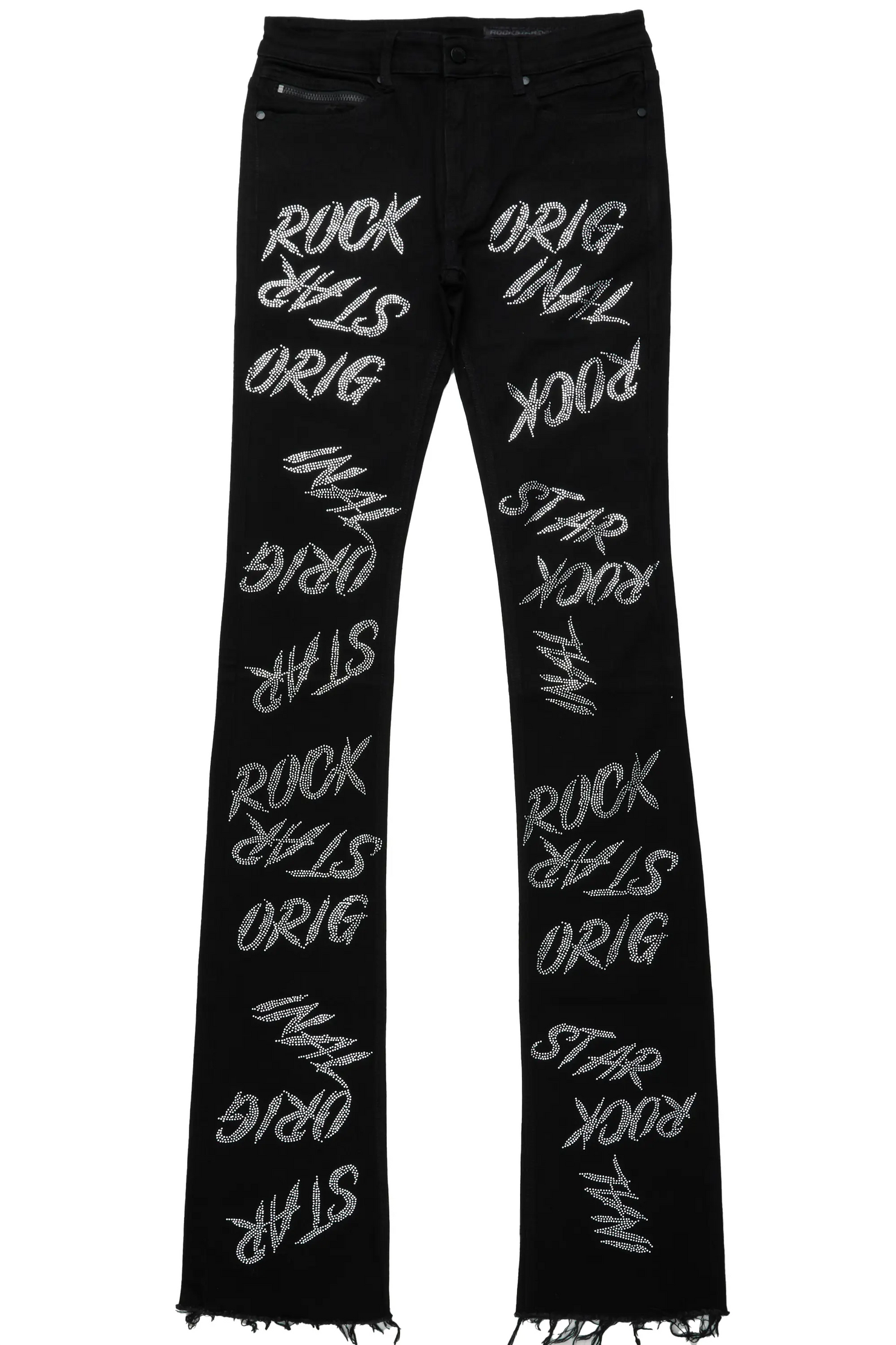 Cato Black Super Stacked Flare Jean