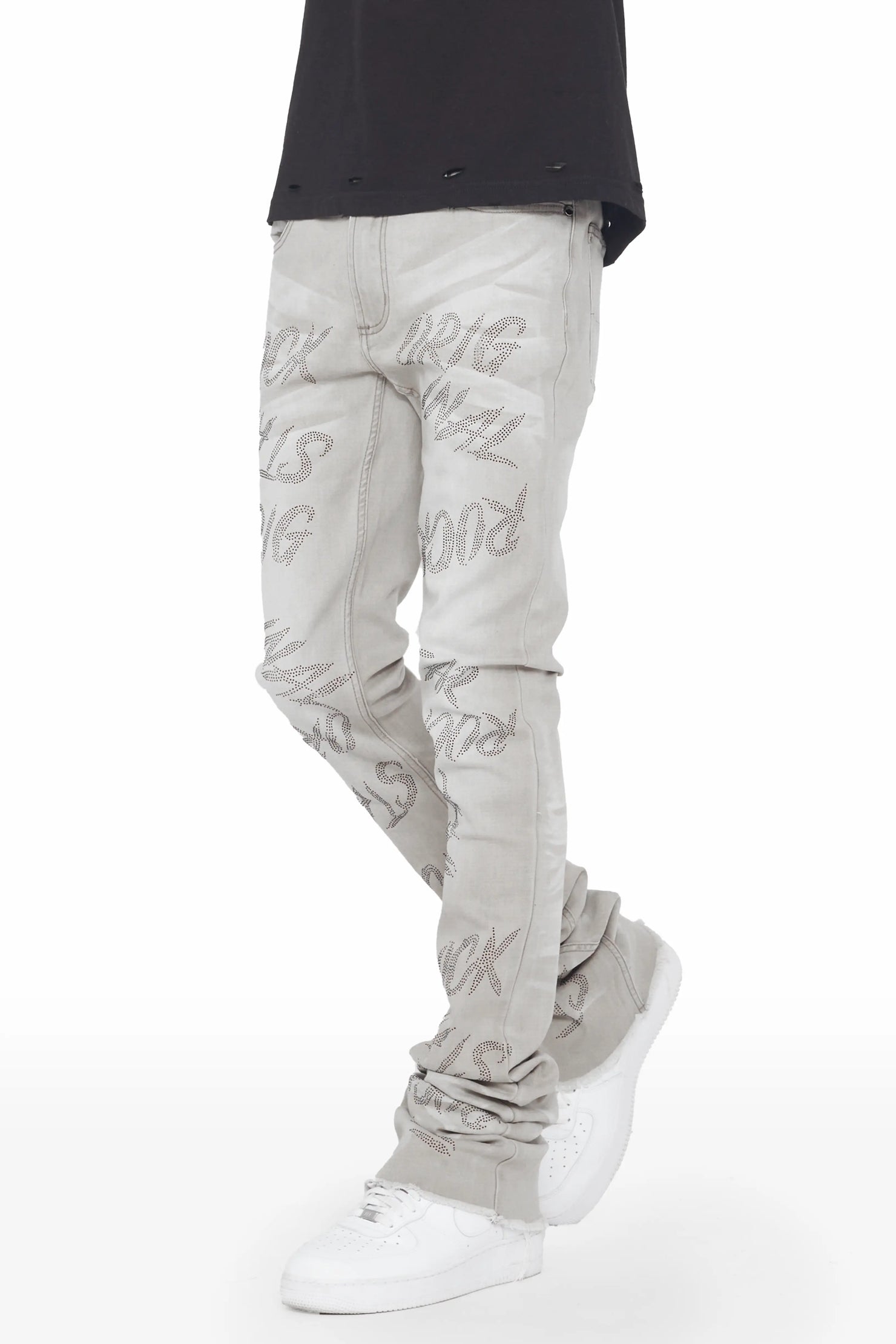 Cato Grey Super Stacked Flare Jean