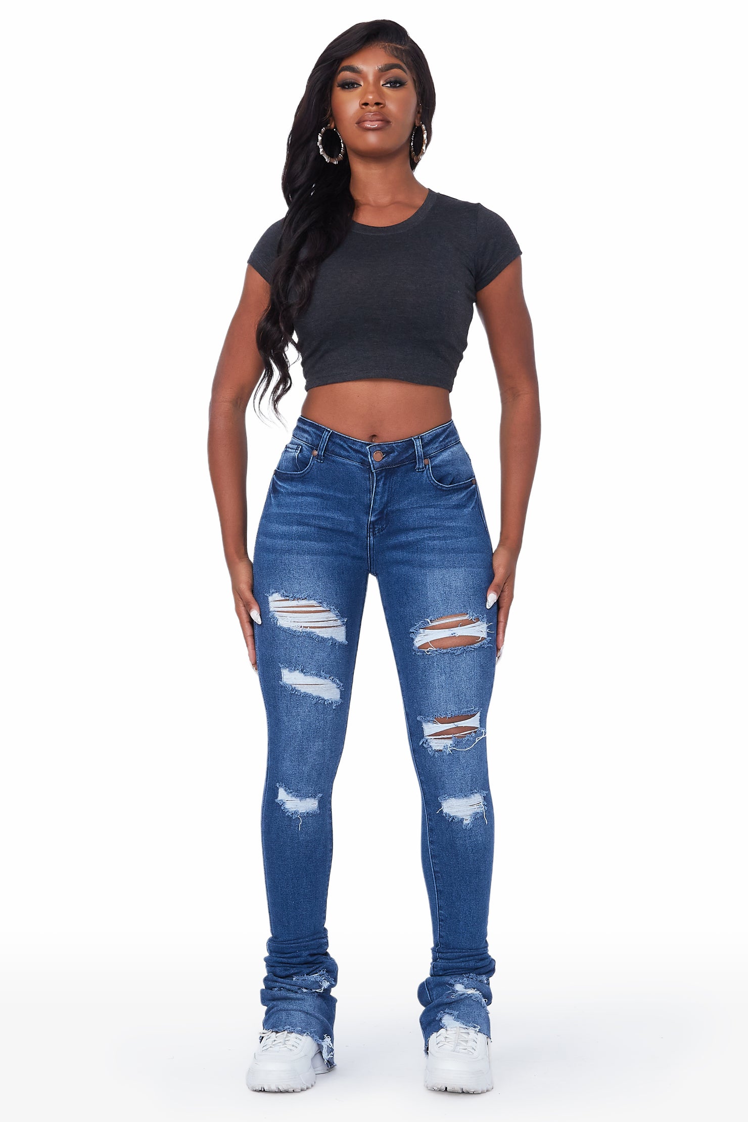 Carissa Med.Wash Super Stacked Jean