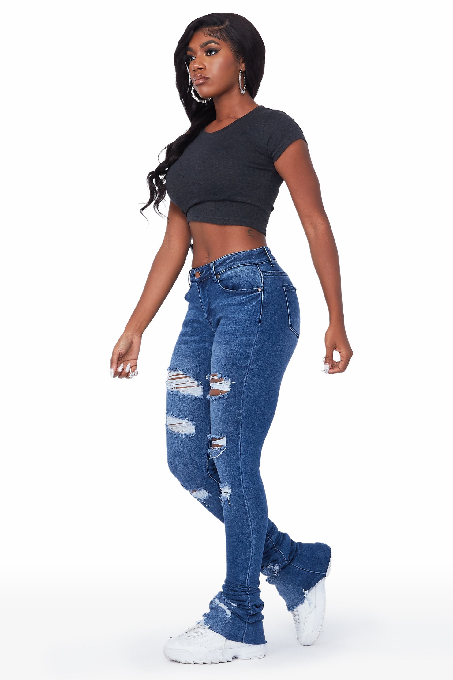 Carissa Med.Wash Super Stacked Jean