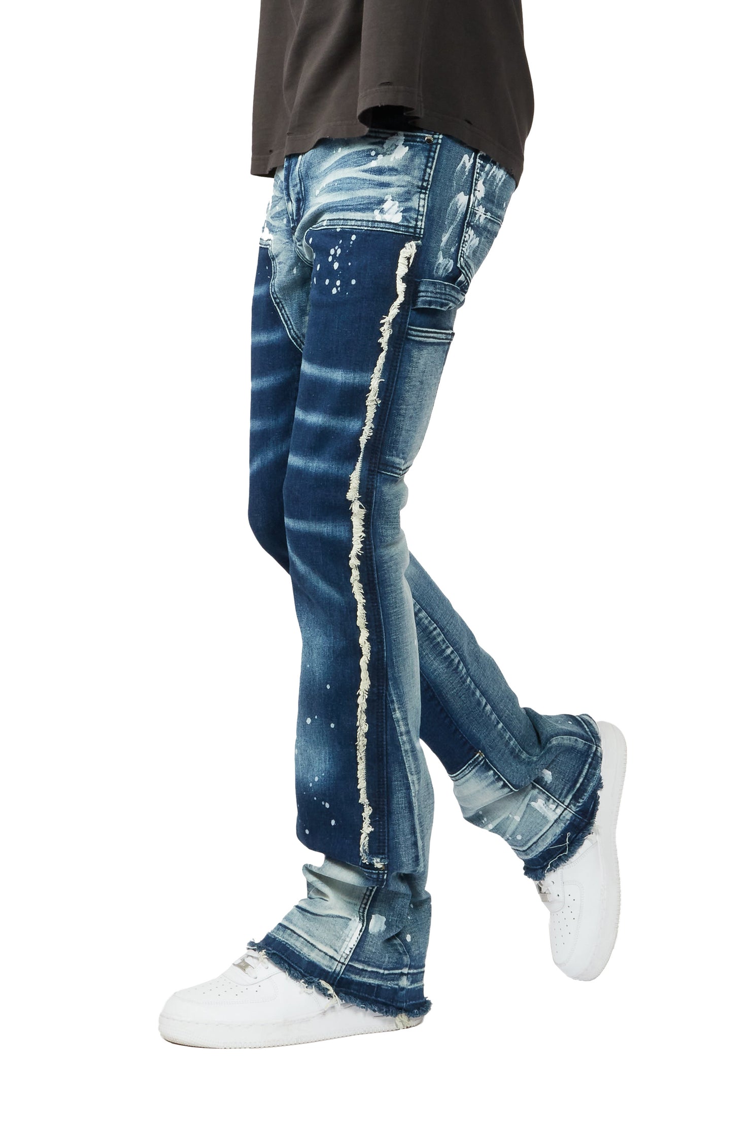 Carson Blue Stacked Flare Jean AMAZON