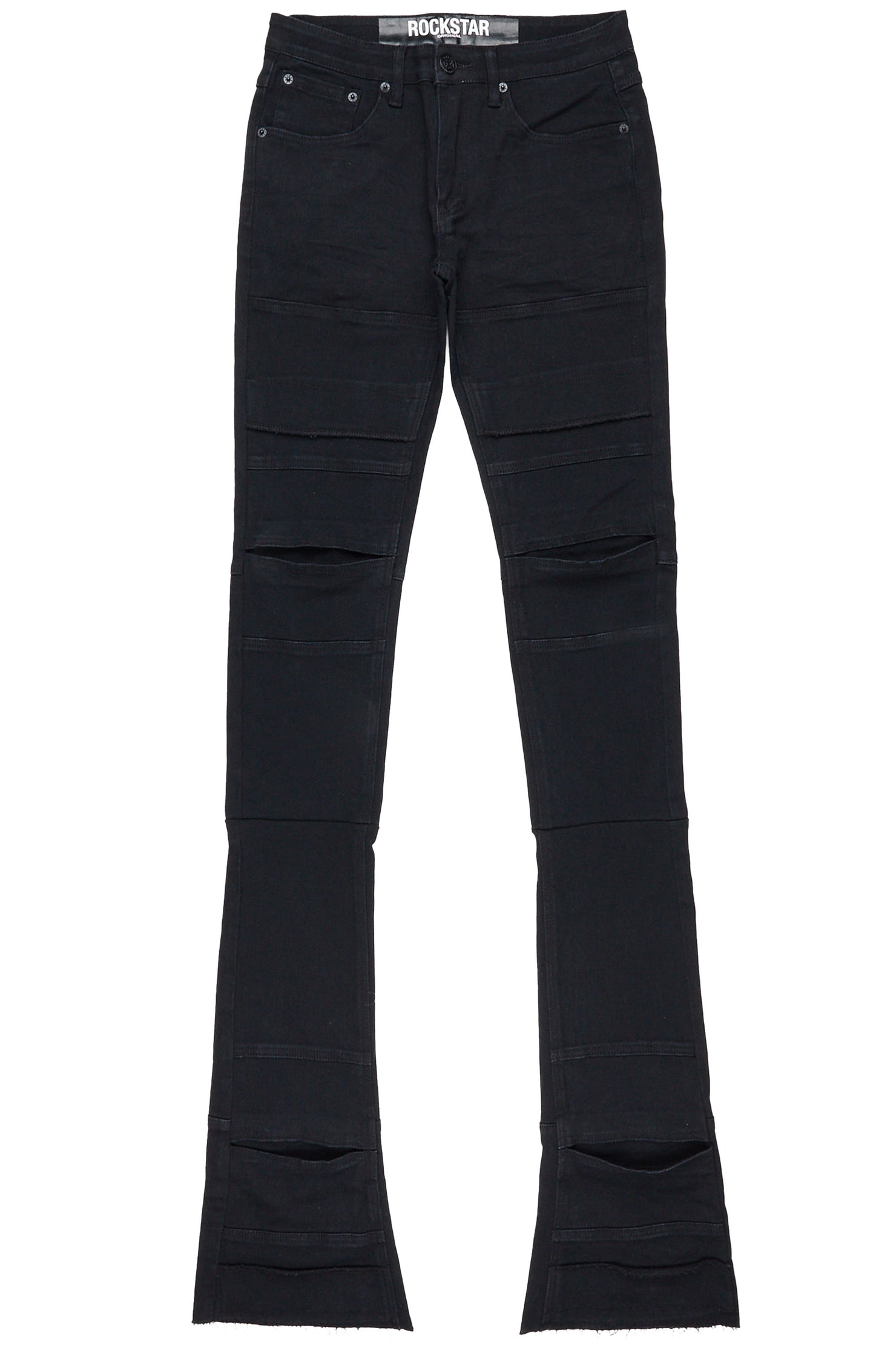 Cedar Black Super Stacked Flare Jean